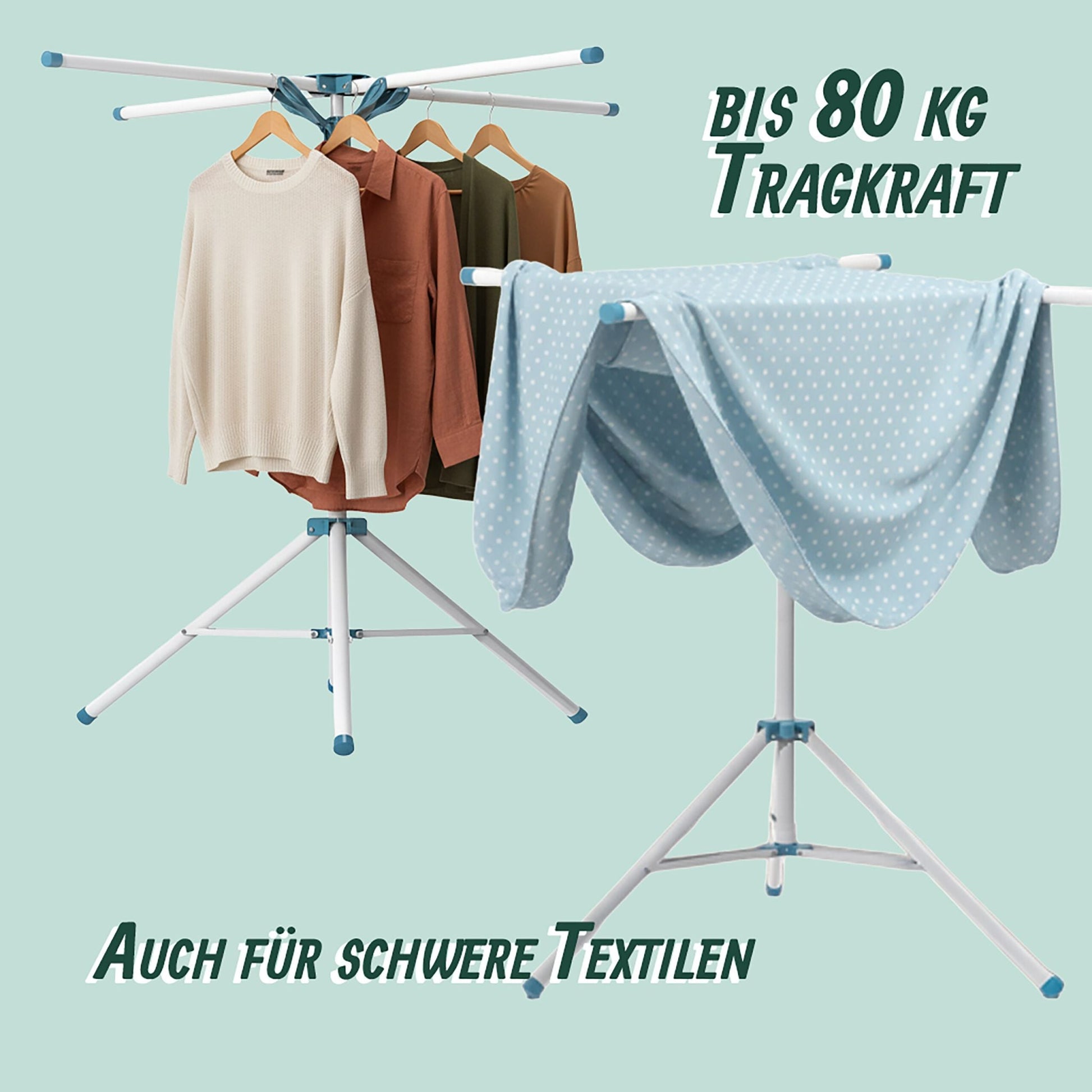 Wäscheständer für Kleiderbügel Weiss-Blau von Relaxdays