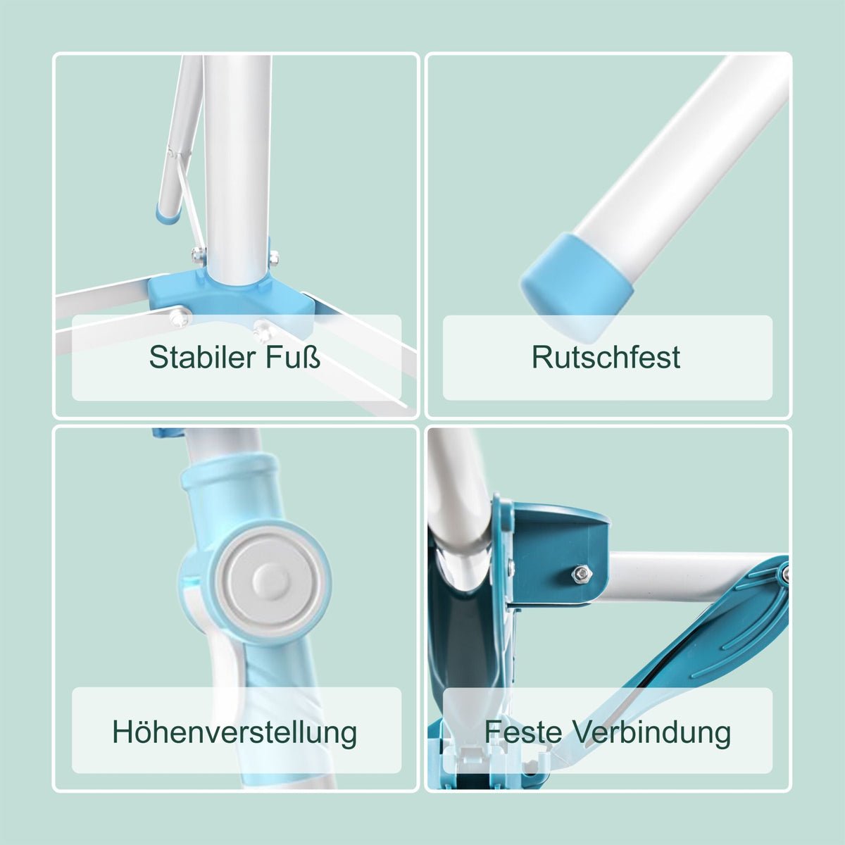 Wäscheständer für Kleiderbügel Weiss-Blau von Relaxdays