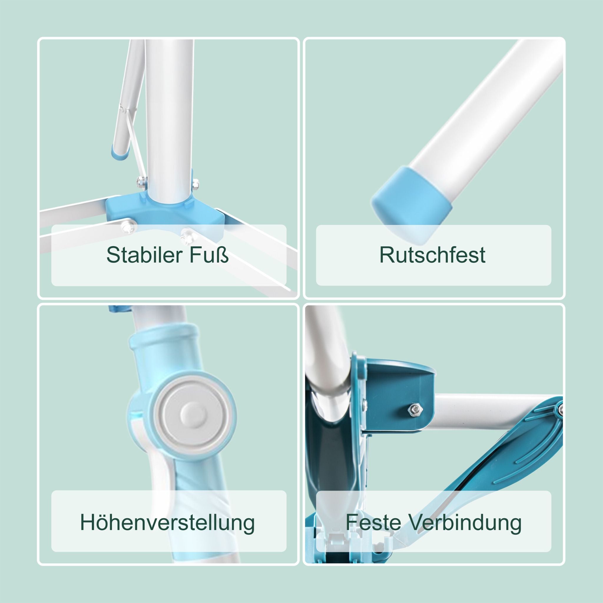Wäscheständer für Kleiderbügel Weiss-Blau von Relaxdays