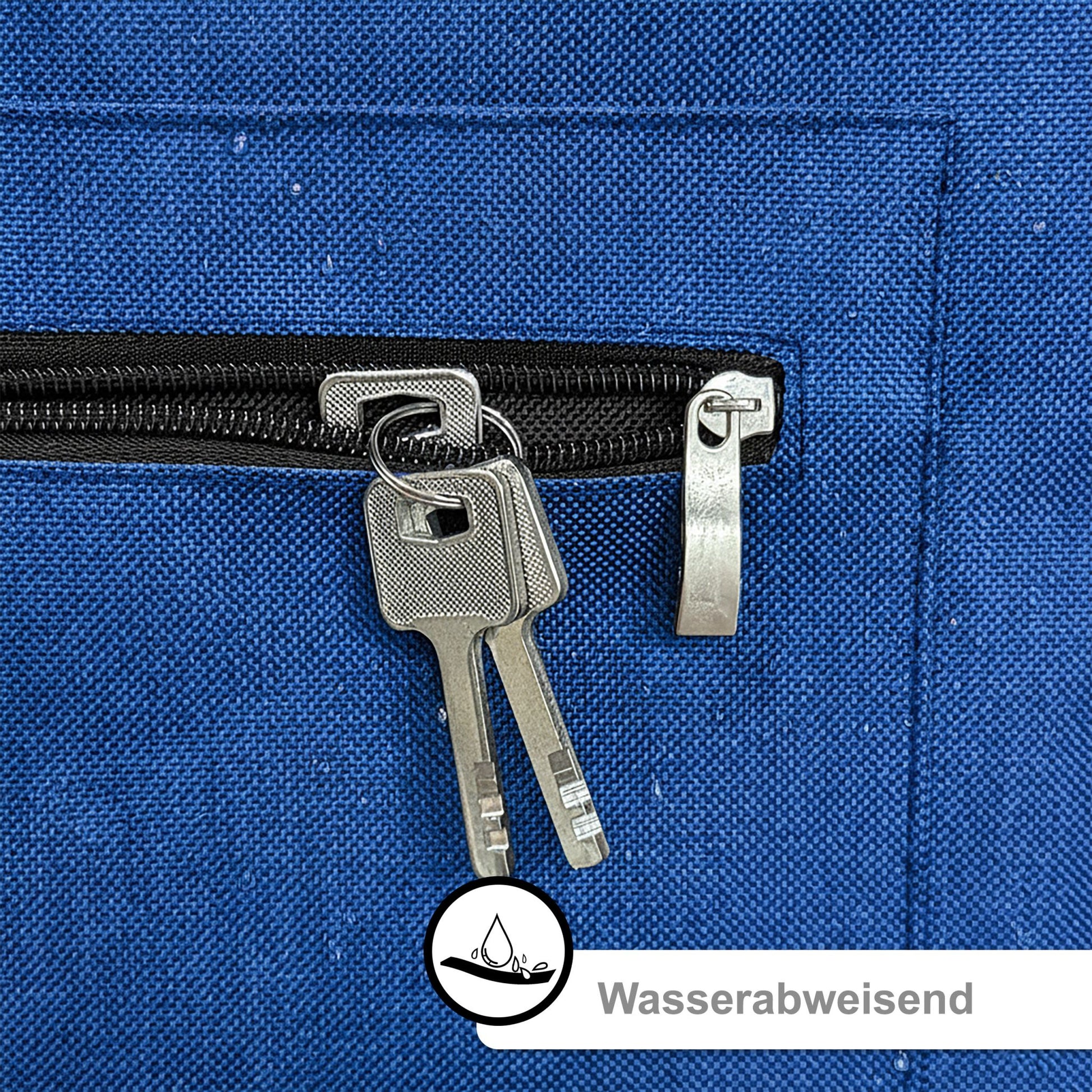 Klappbarer Einkaufstrolley 45L Blau-Schwarz-Silber von Relaxdays