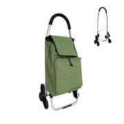 Einkaufstrolley Treppensteiger 45L Grün-Schwarz-Silber von Relaxdays