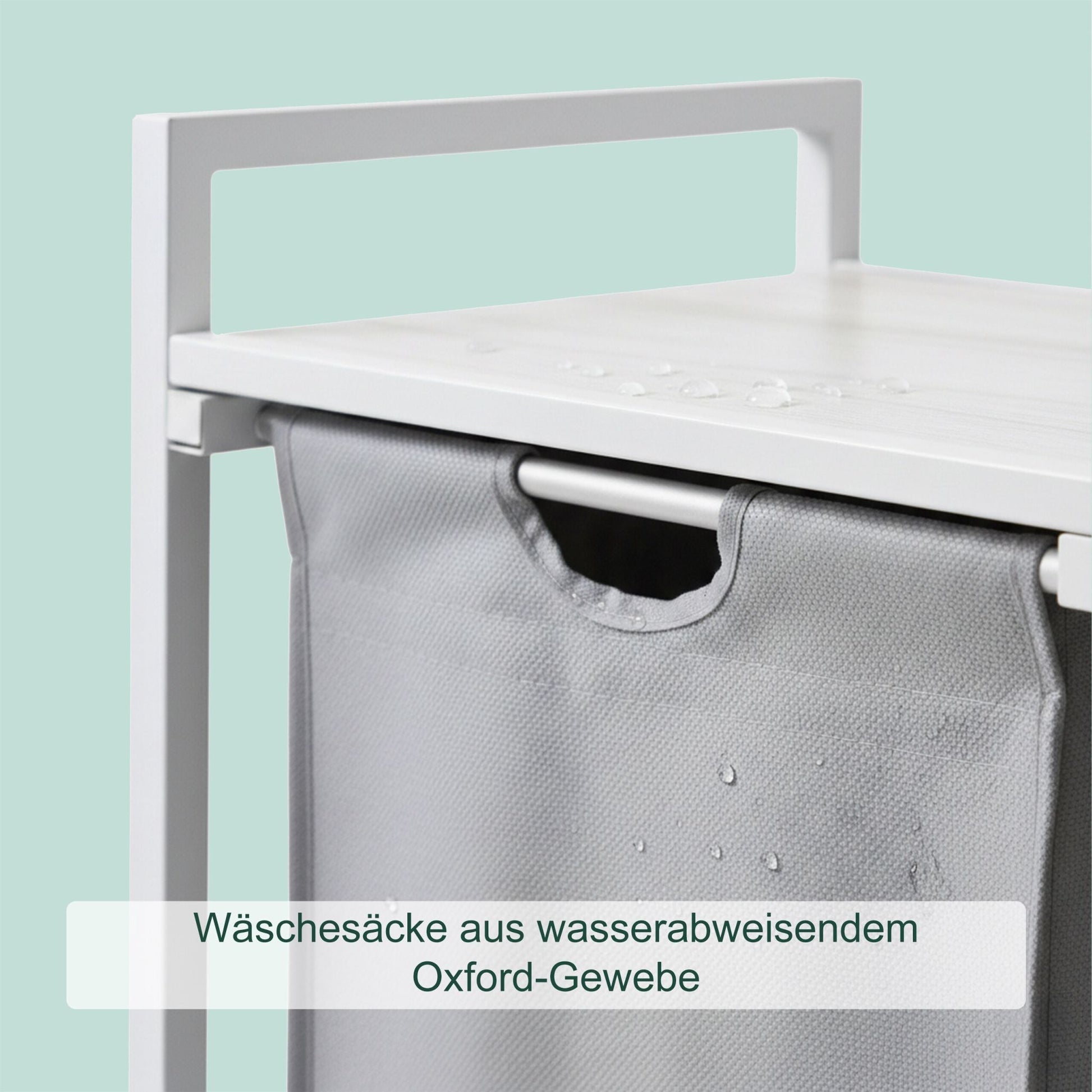 Wäschesammler 3 Fächer mit Ablage Weiss-Grau von Relaxdays