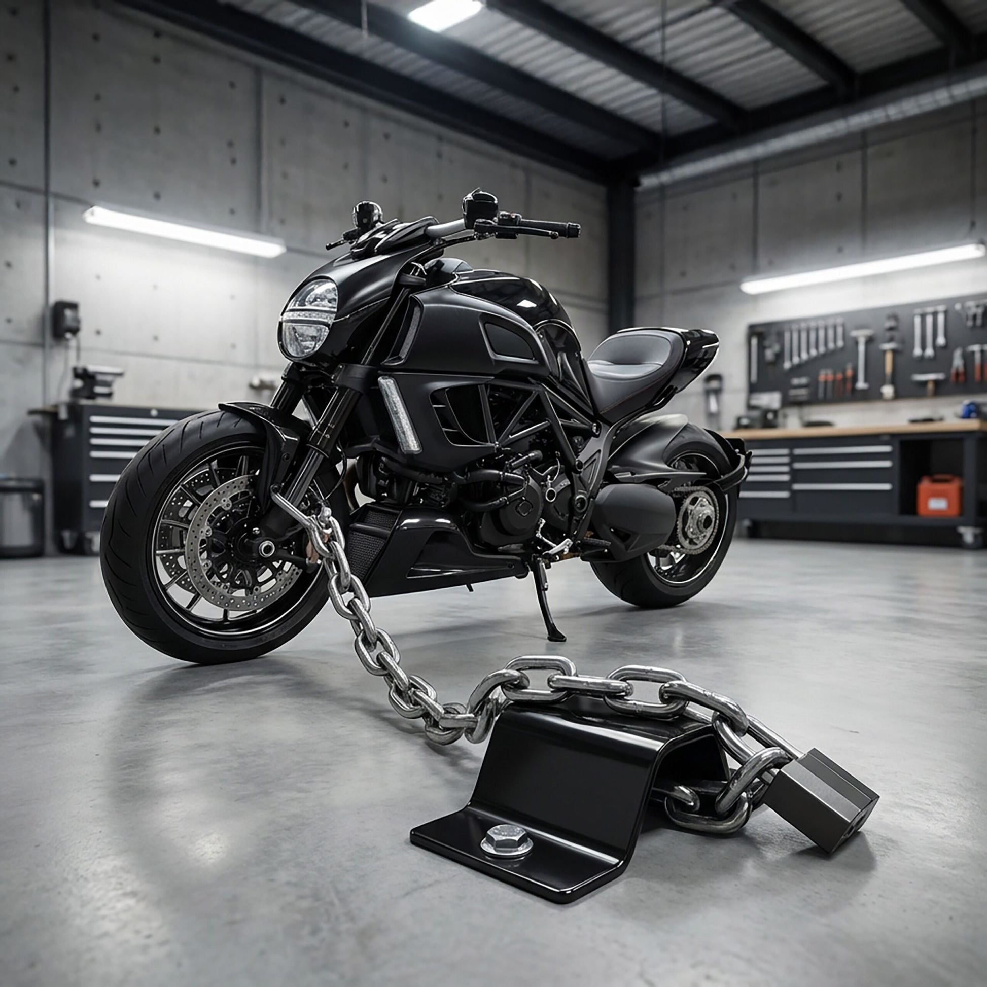 Wand- und Bodenanker Fahrrad & Motorrad Schwarz von Relaxdays