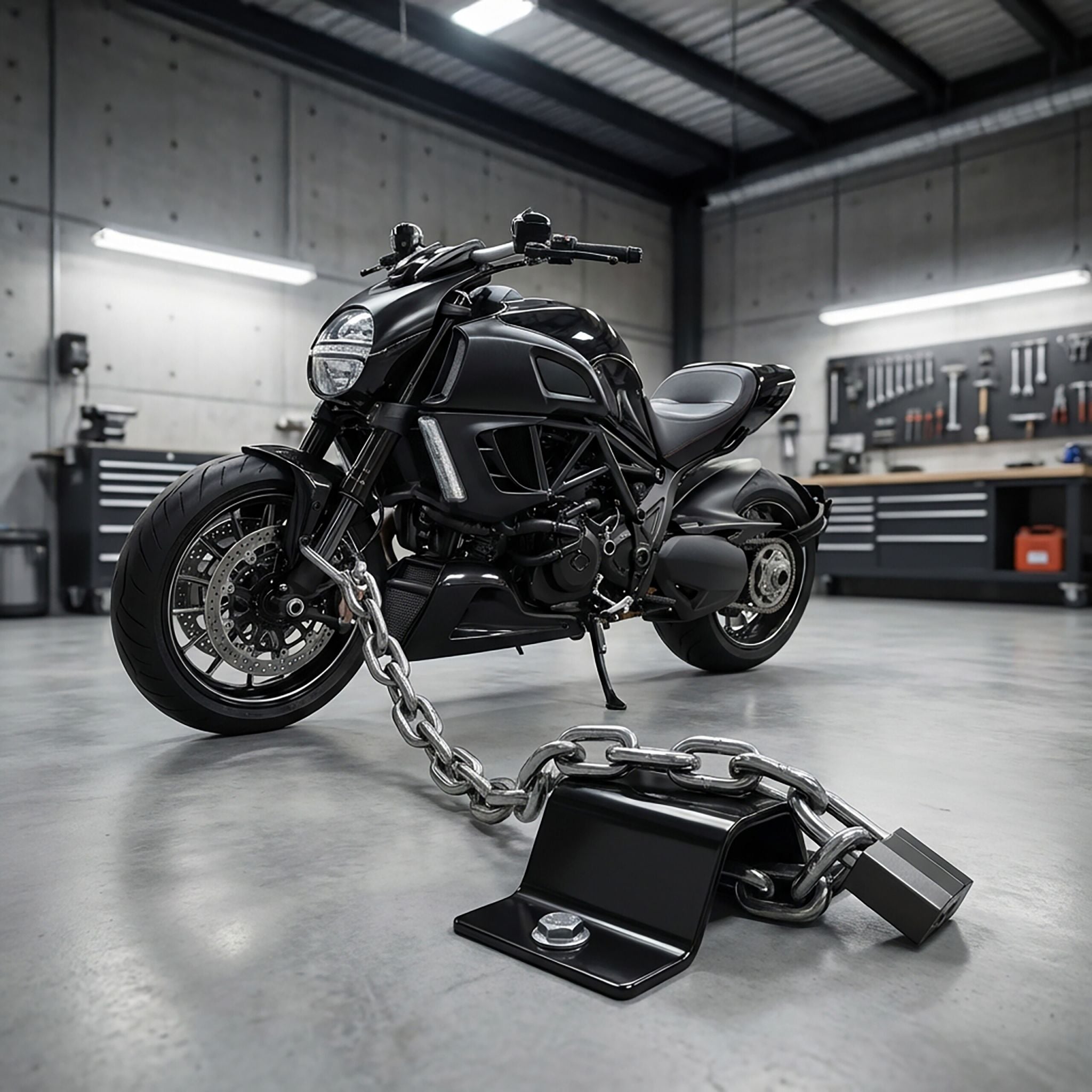 Wand- und Bodenanker Fahrrad & Motorrad Schwarz von Relaxdays