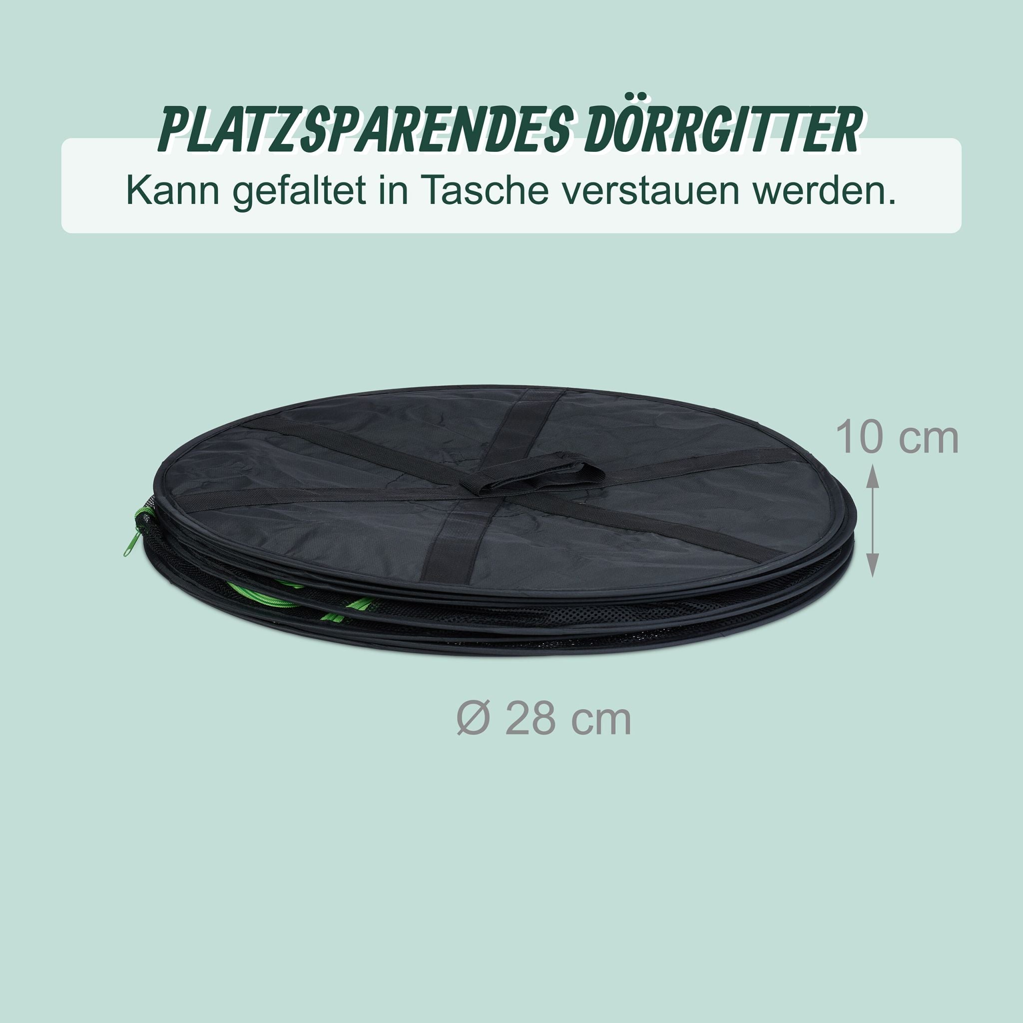 Faltbares Trockennetz Grün-Schwarz von Relaxdays