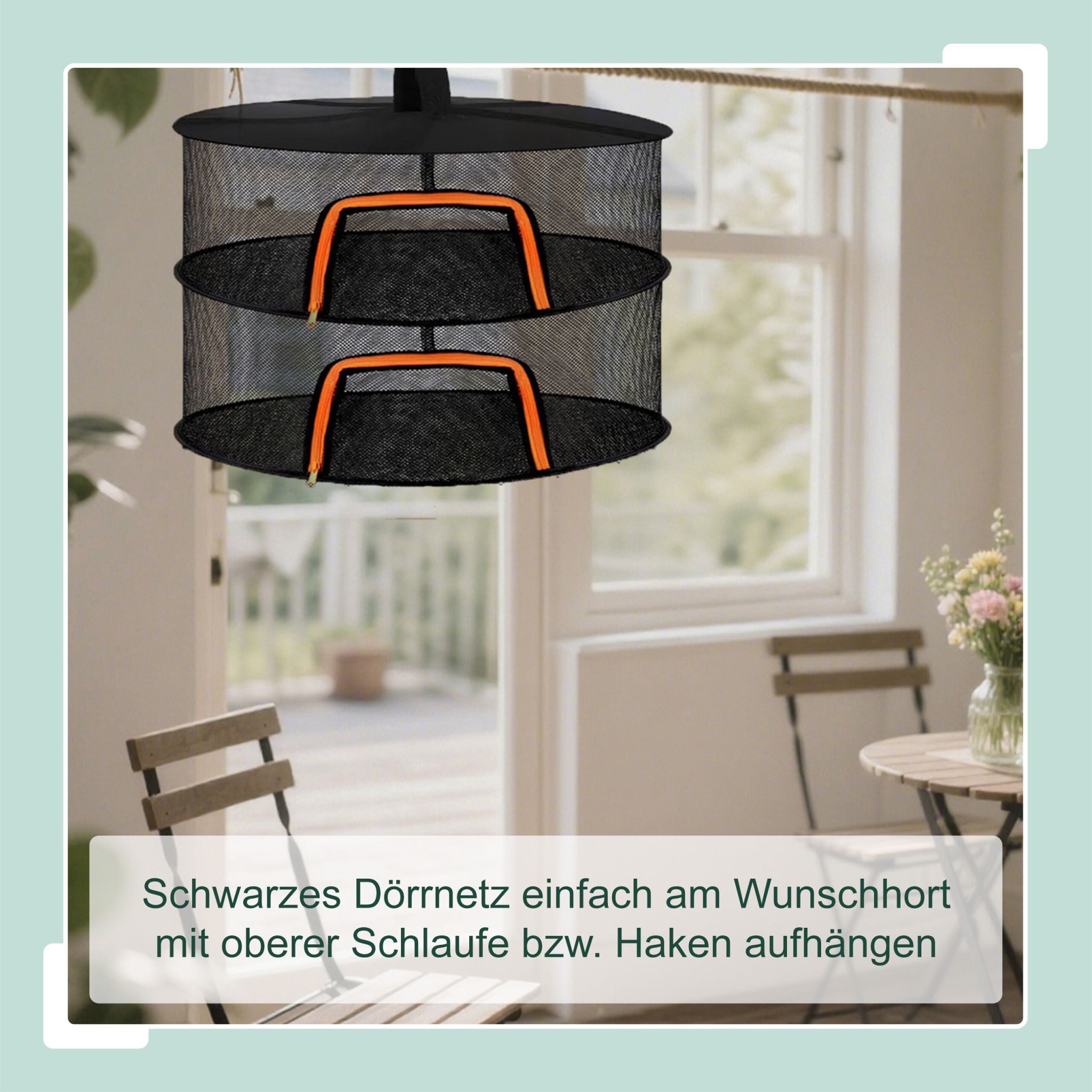 Faltbares Trockennetz Orange-Schwarz von Relaxdays