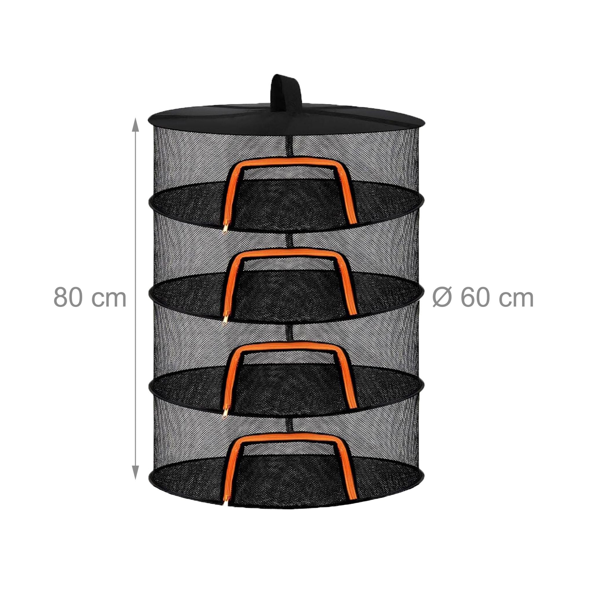 Faltbares Trockennetz Orange-Schwarz von Relaxdays