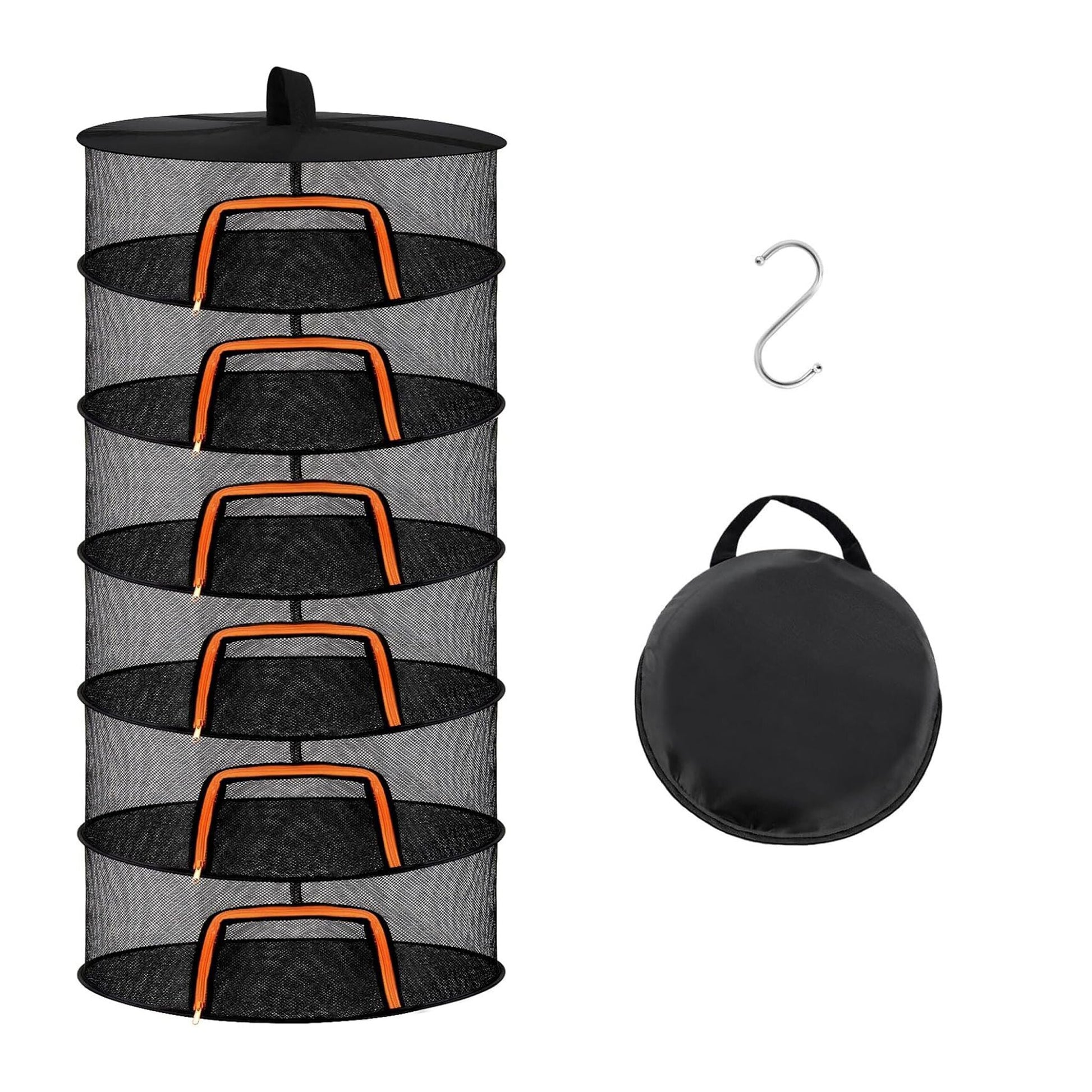 Faltbares Trockennetz Orange-Schwarz von Relaxdays