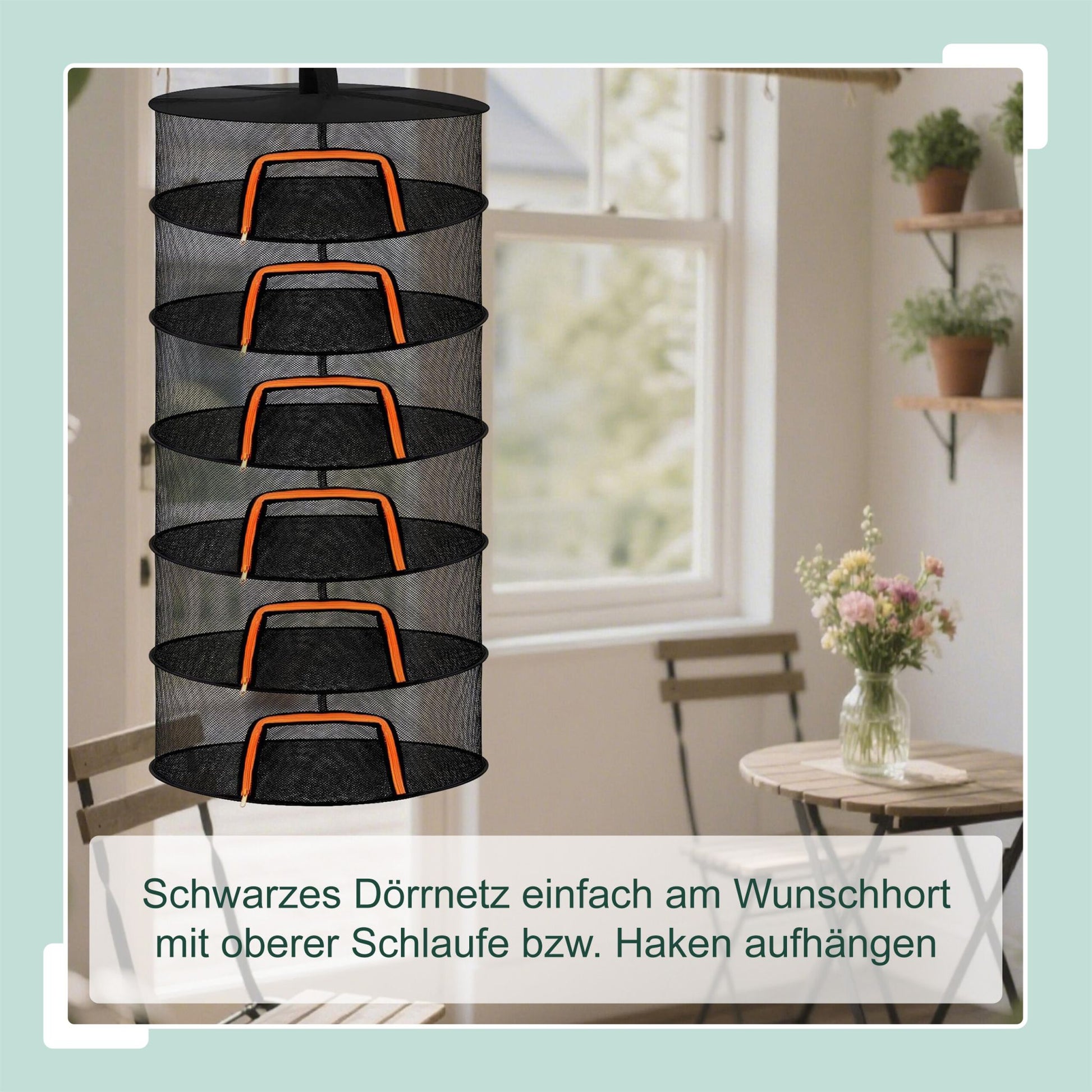 Faltbares Trockennetz Orange-Schwarz von Relaxdays
