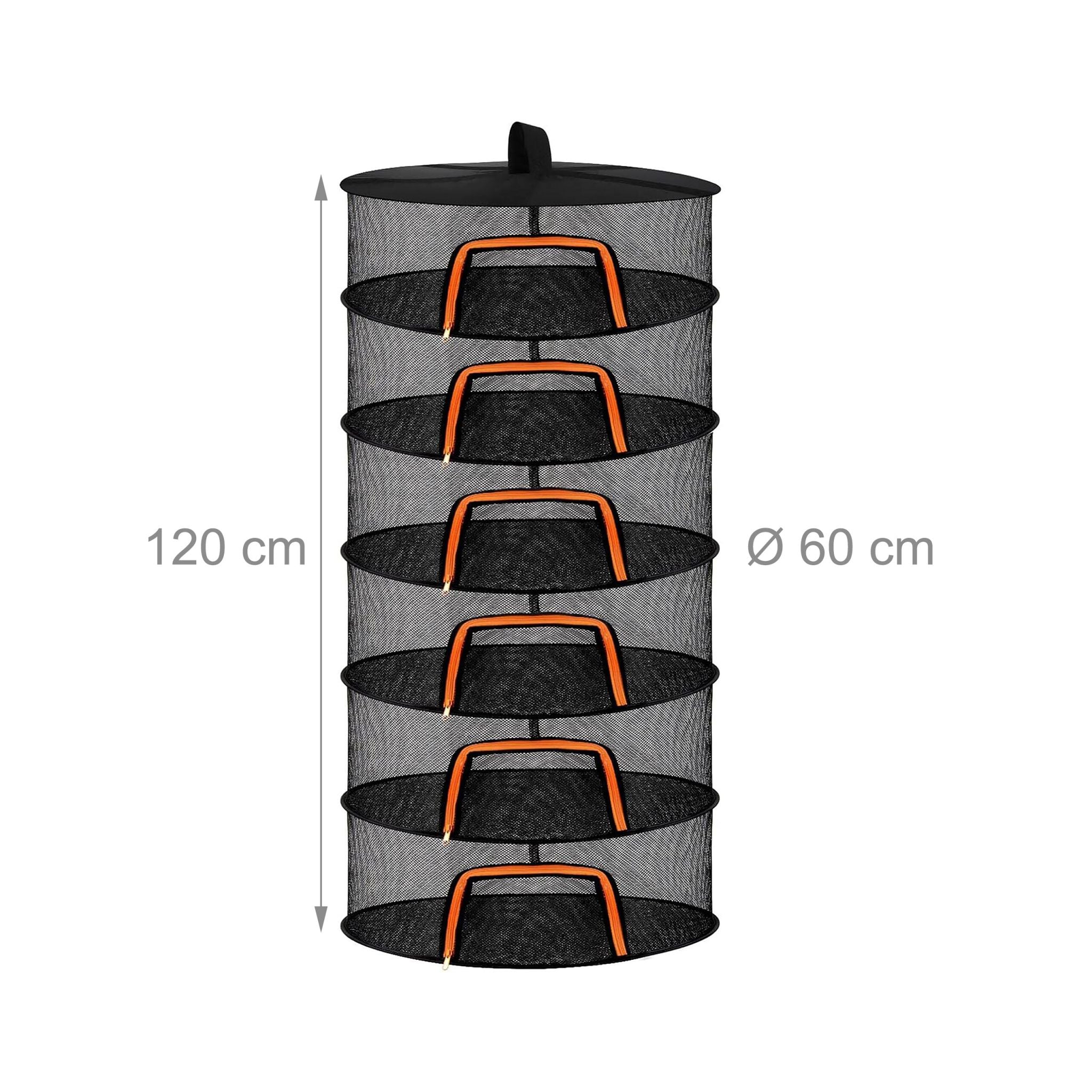 Faltbares Trockennetz Orange-Schwarz von Relaxdays