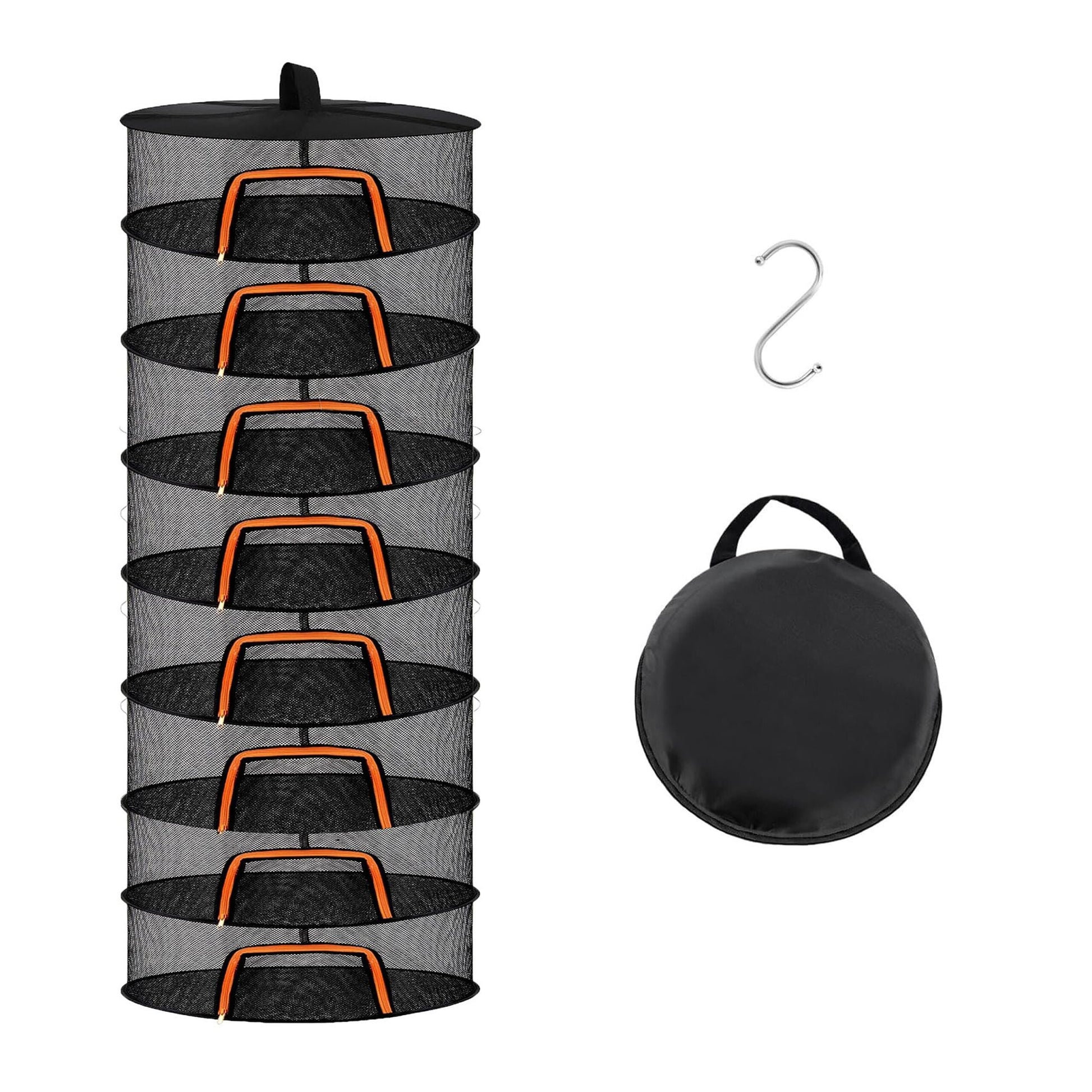 Faltbares Trockennetz Orange-Schwarz von Relaxdays