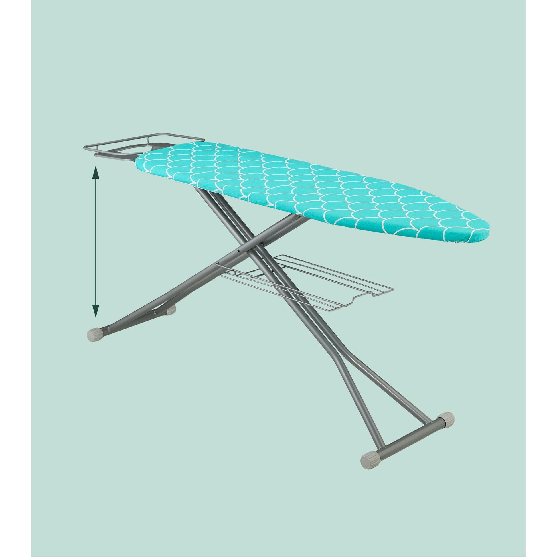 Bügelbrett 122 x 39,5cm Silber-Türkis von Relaxdays