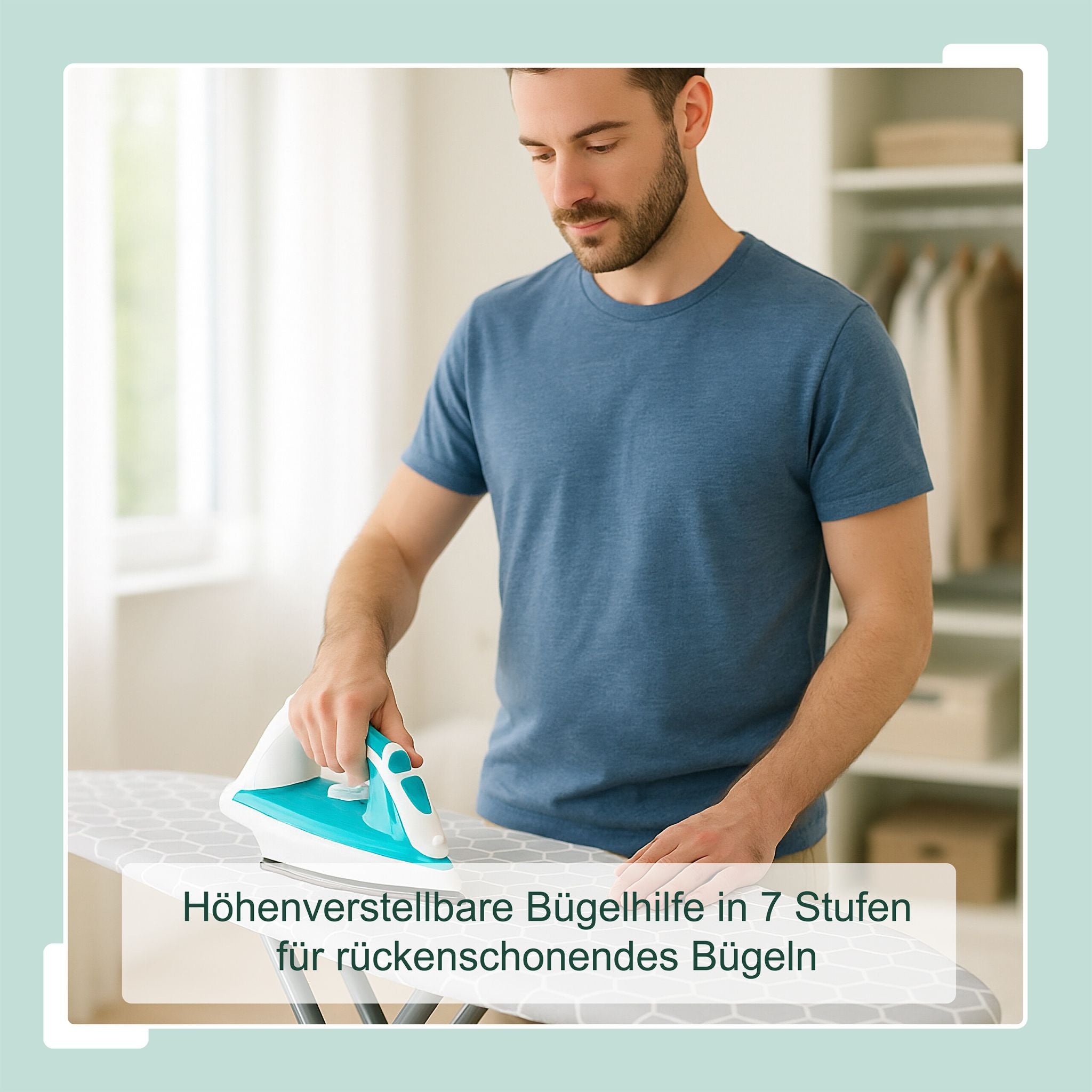 Bügelbrett 115 x 39cm Weiss-Schwarz-Grau von Relaxdays