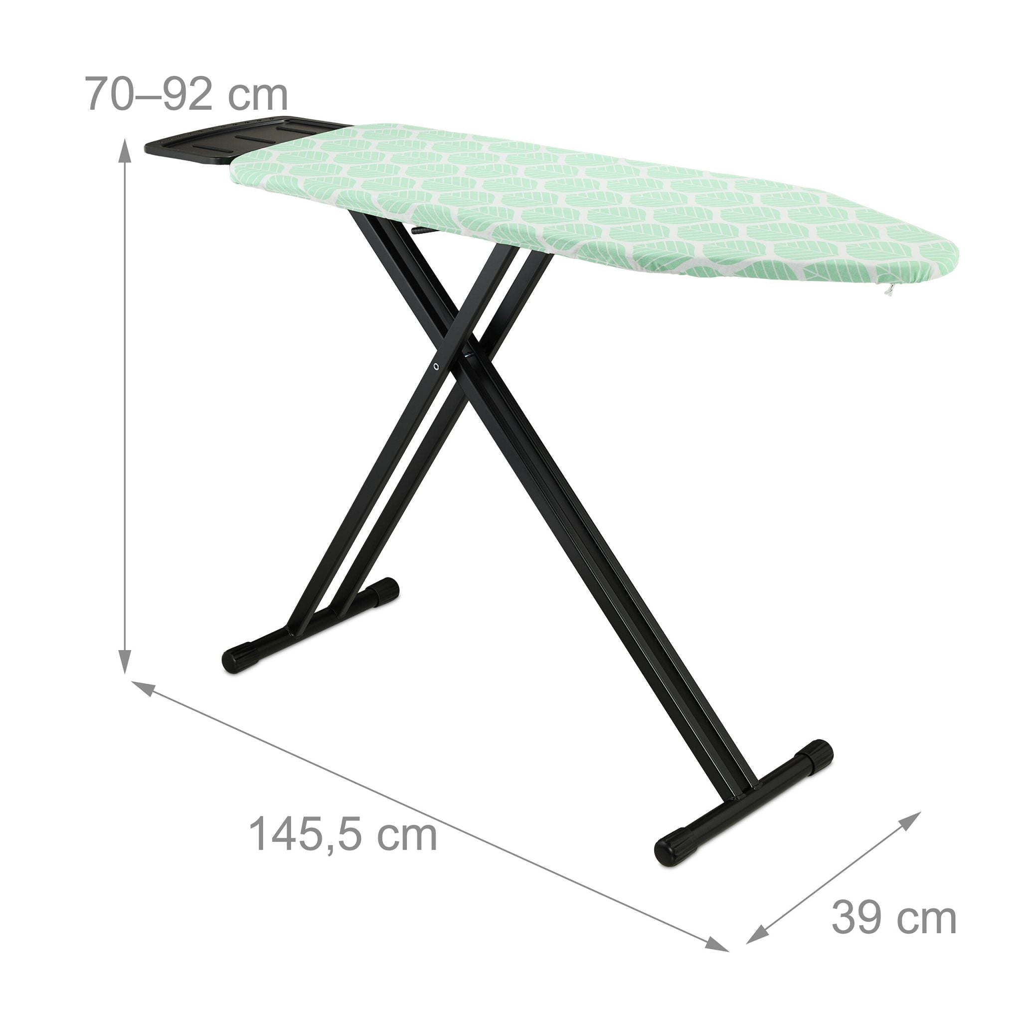 Bügelbrett 123 x 39cm Grün-Schwarz von Relaxdays
