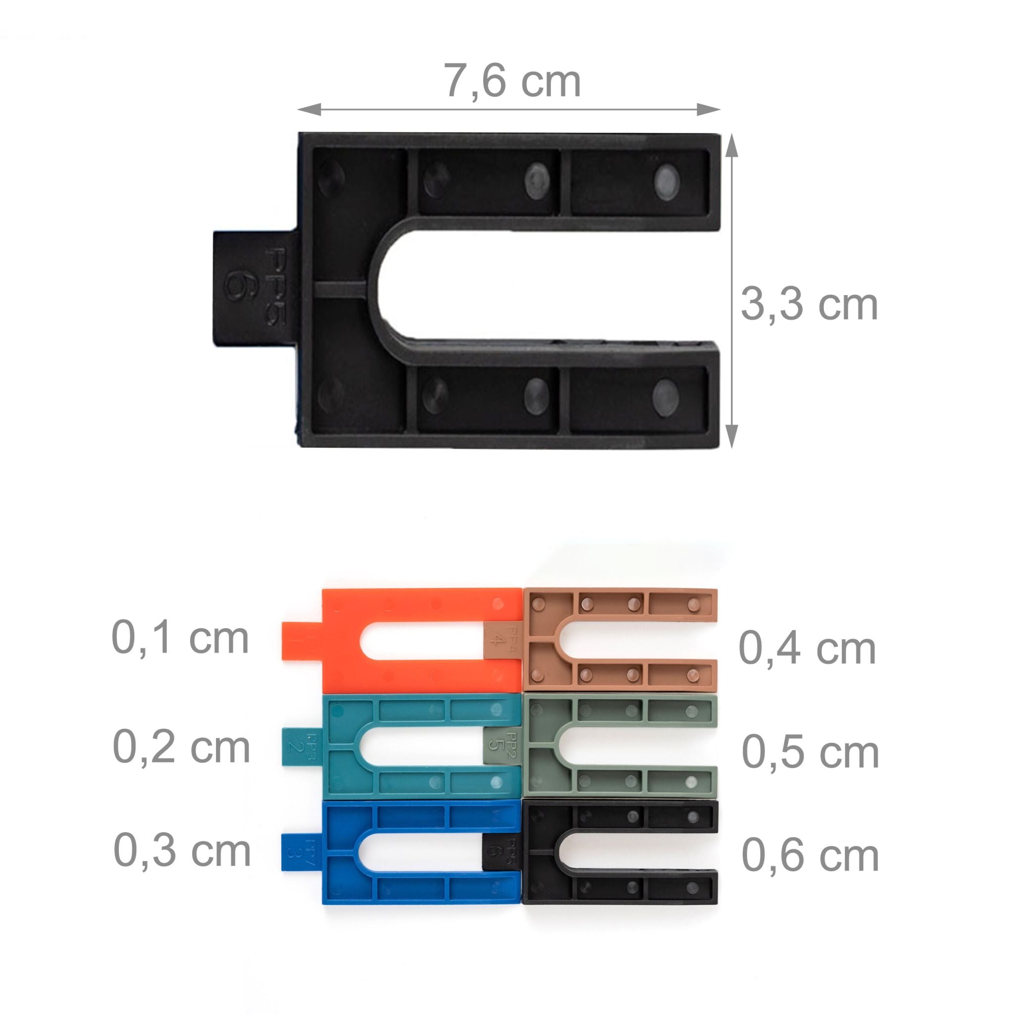 Abstandshalter Kunststoff 288er-Set Blau-Grün-Orange von Relaxdays