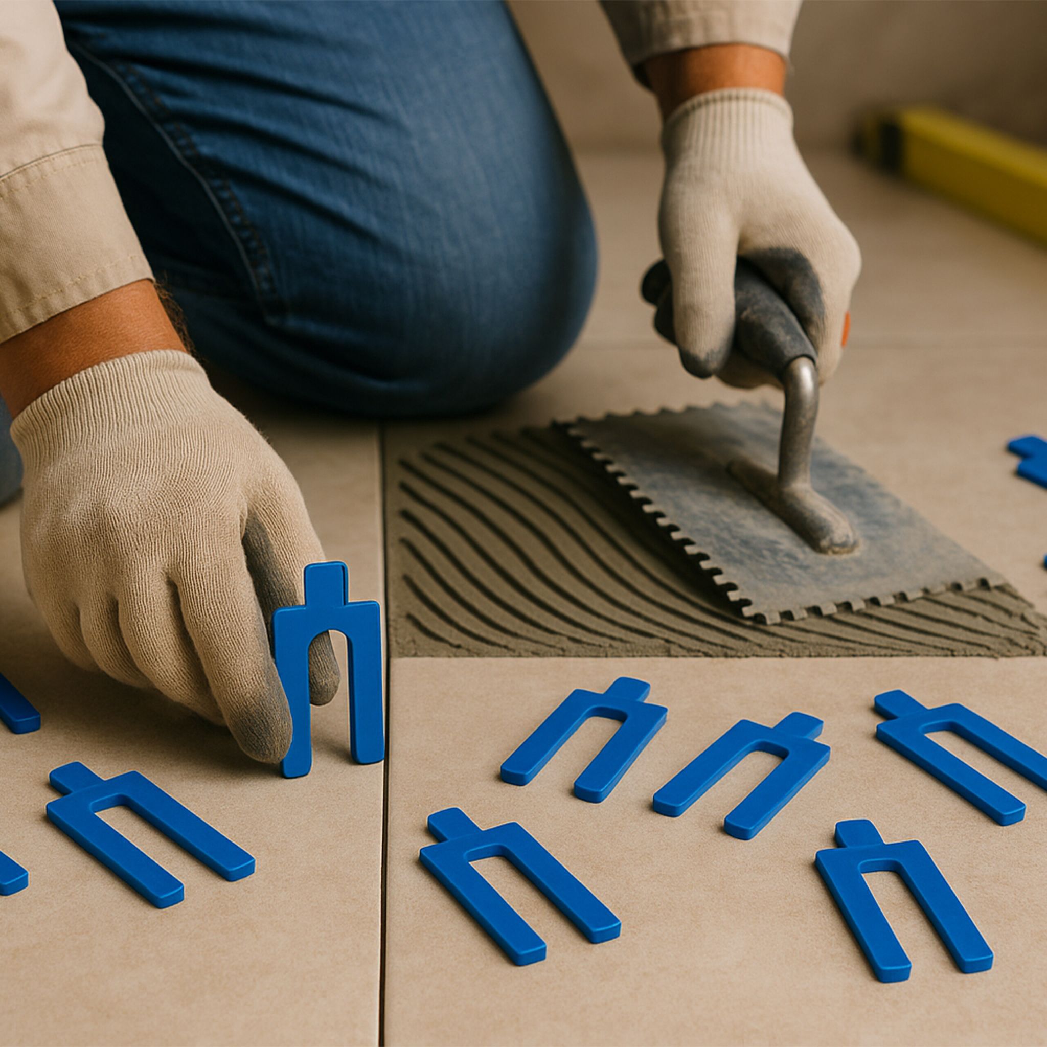 Abstandshalter Kunststoff 288er-Set Blau-Grün-Orange von Relaxdays