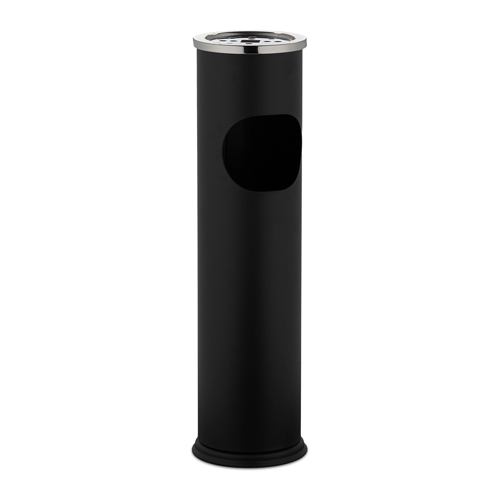 Standaschenbecher 56cm Schwarz-Silber von Relaxdays