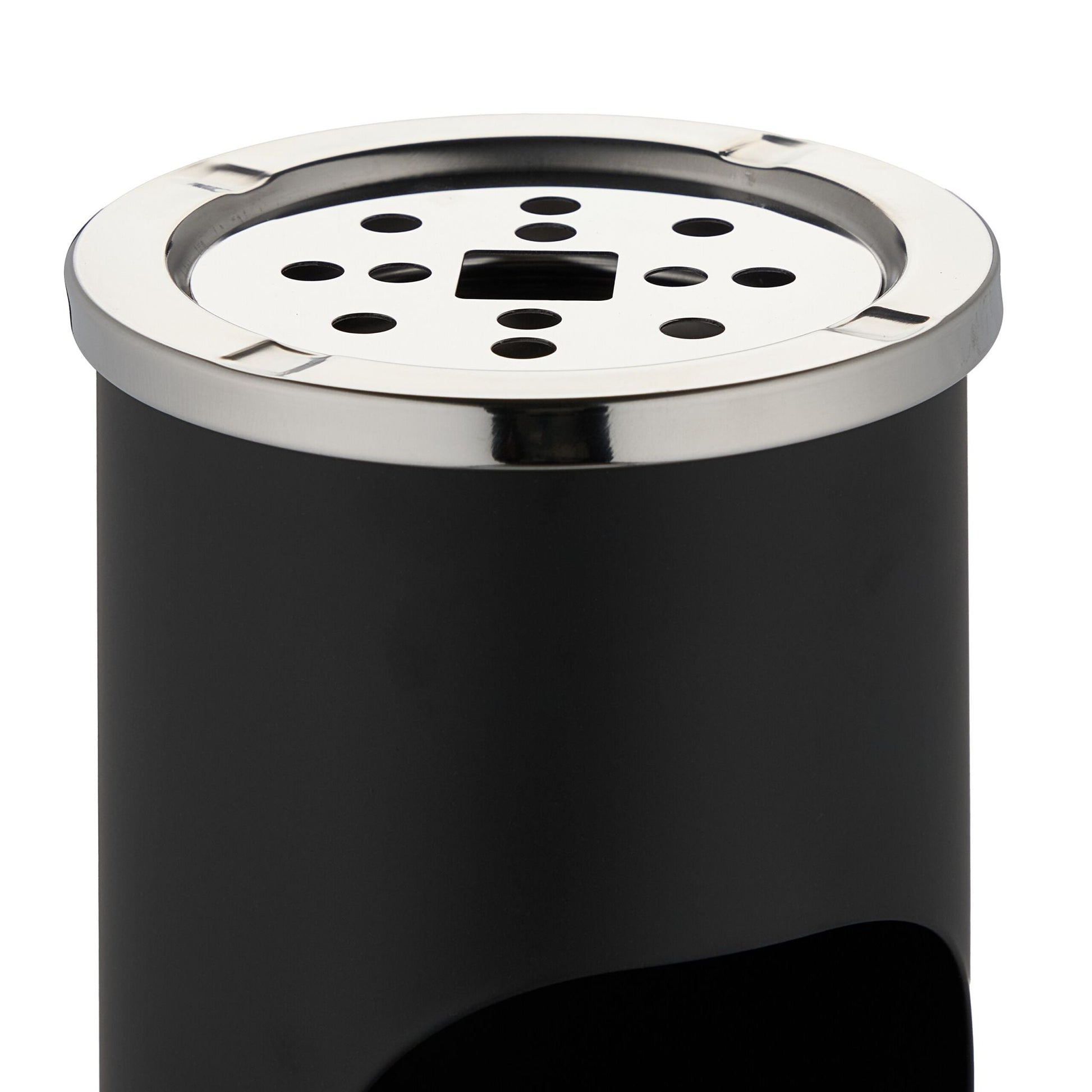 Standaschenbecher 56cm Schwarz-Silber von Relaxdays
