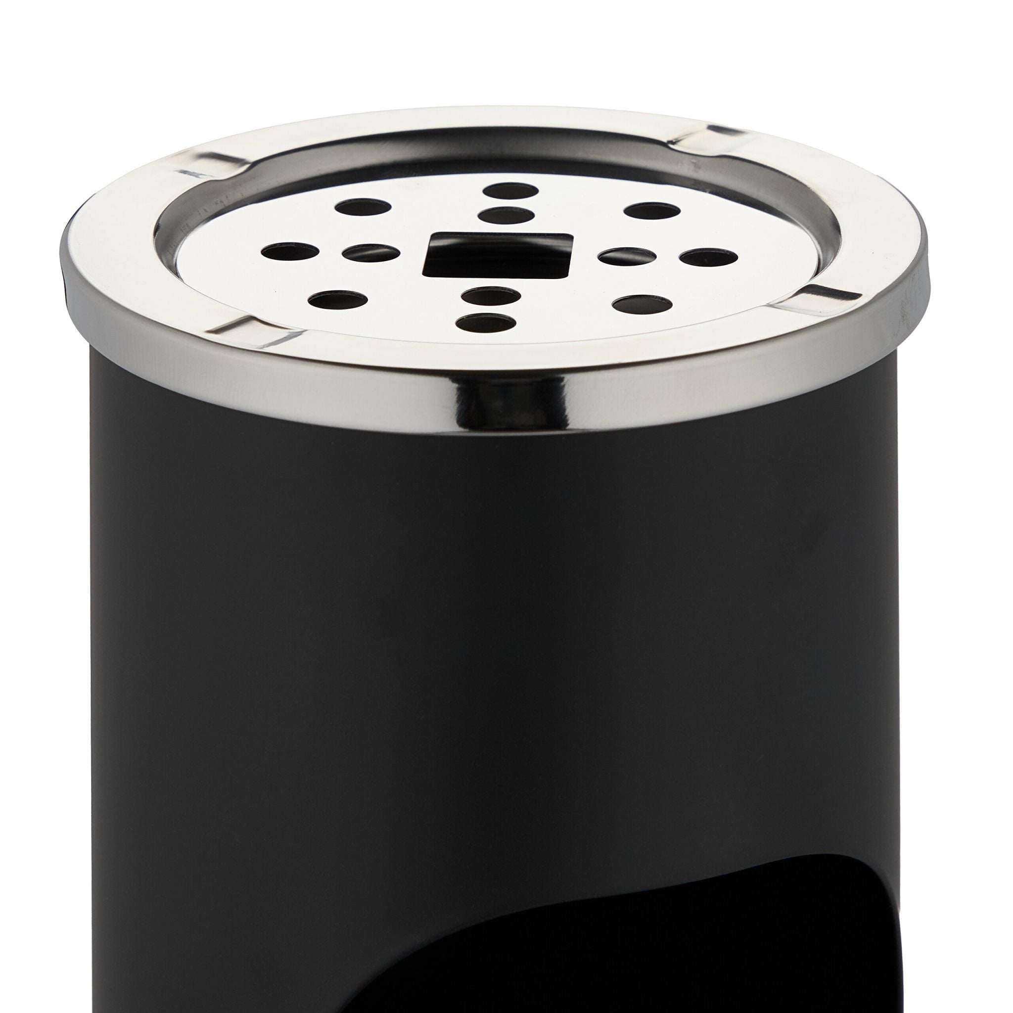 Standaschenbecher 56cm Schwarz-Silber von Relaxdays