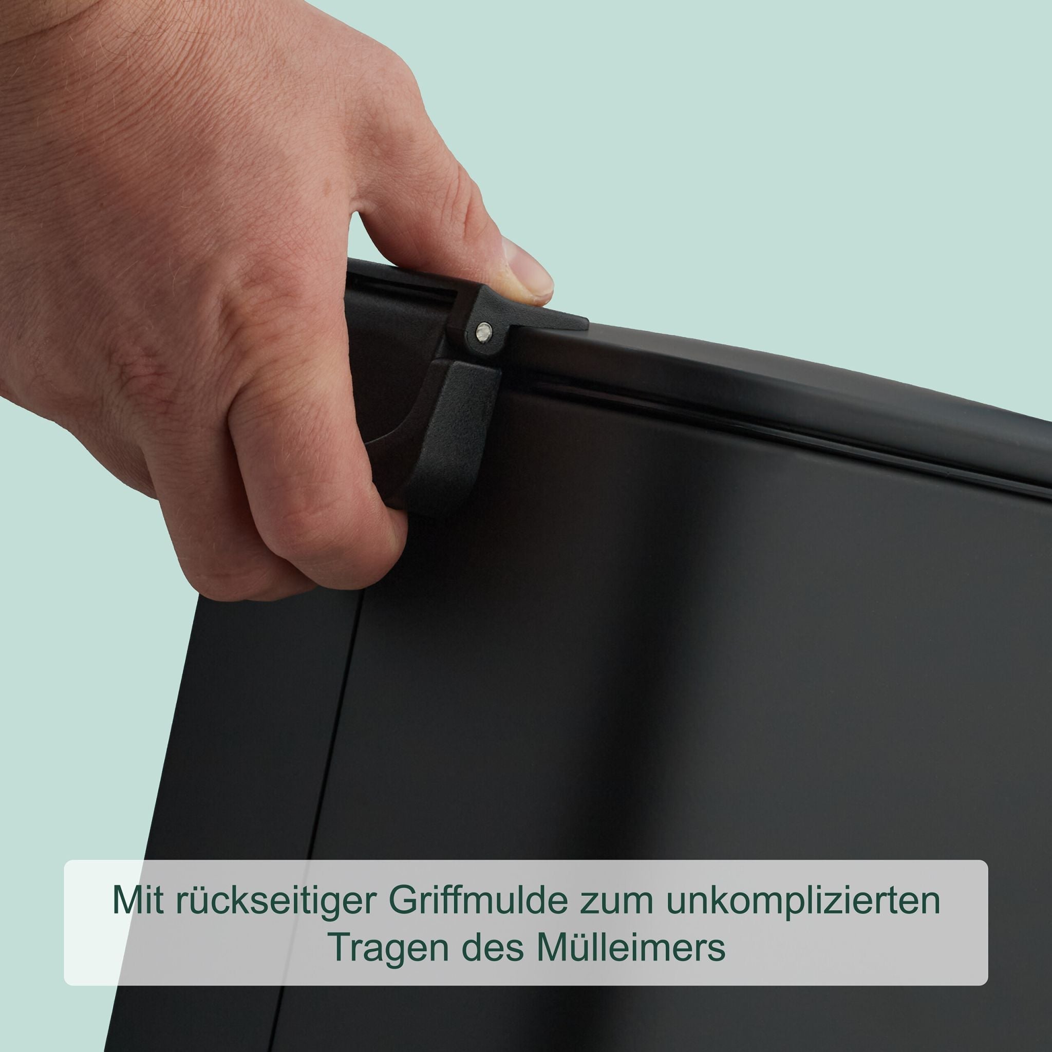 Eckiger Kosmetikeimer 8L mit Müllbeuteln Schwarz
