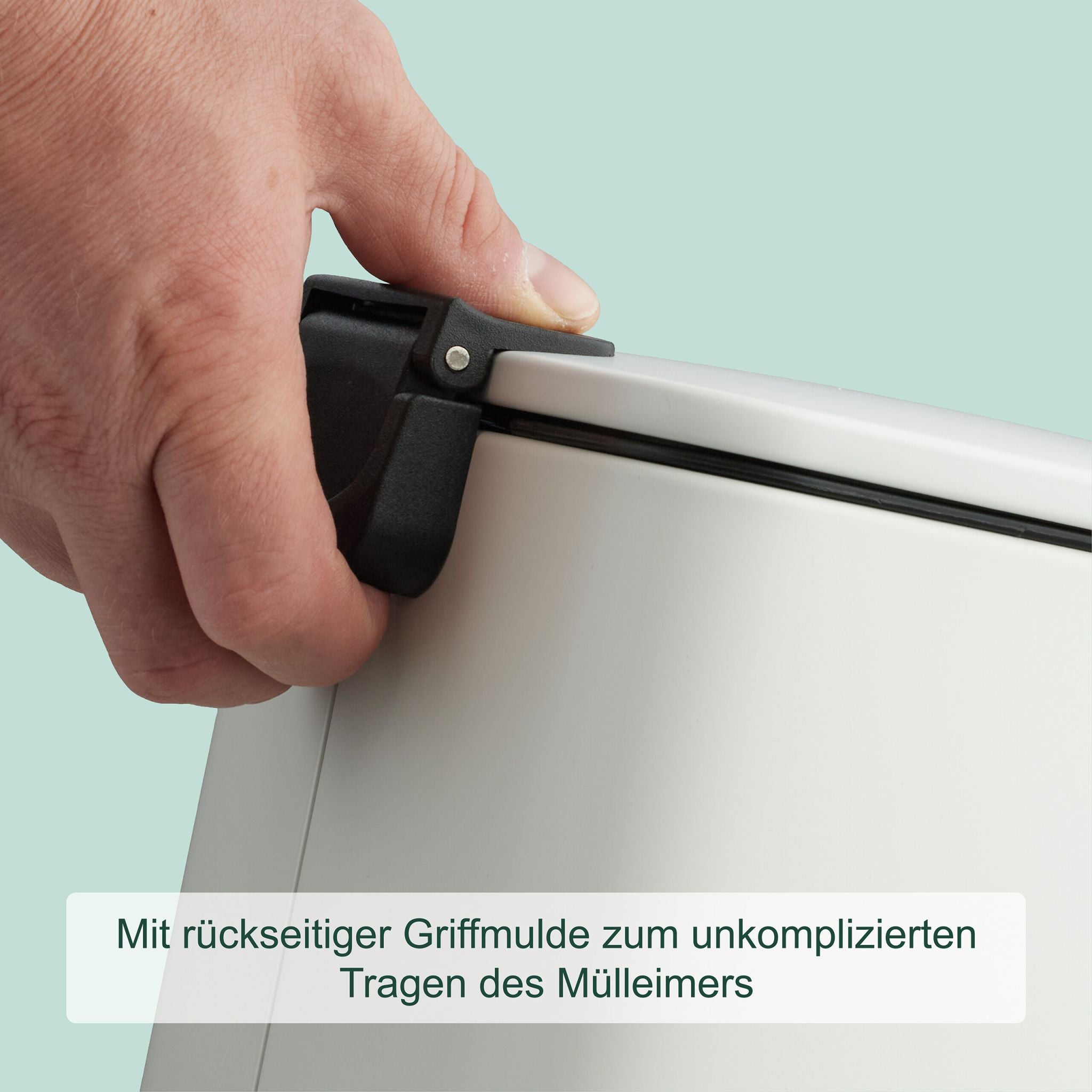 Eckiger Kosmetikeimer 8L mit Müllbeuteln Weiss-Schwarz
