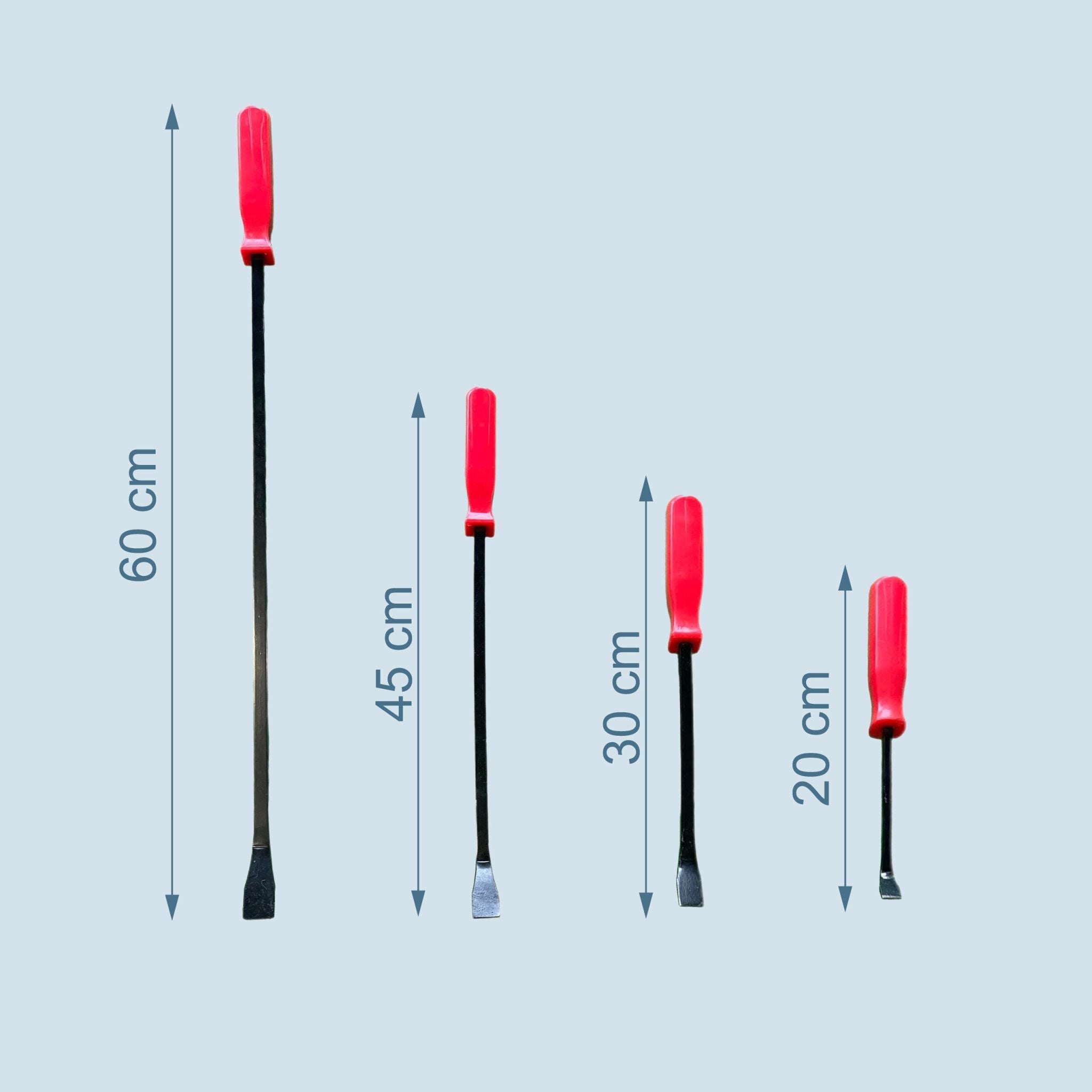 Stemmhebel Set 200–600 mm Rot-Schwarz von Relaxdays