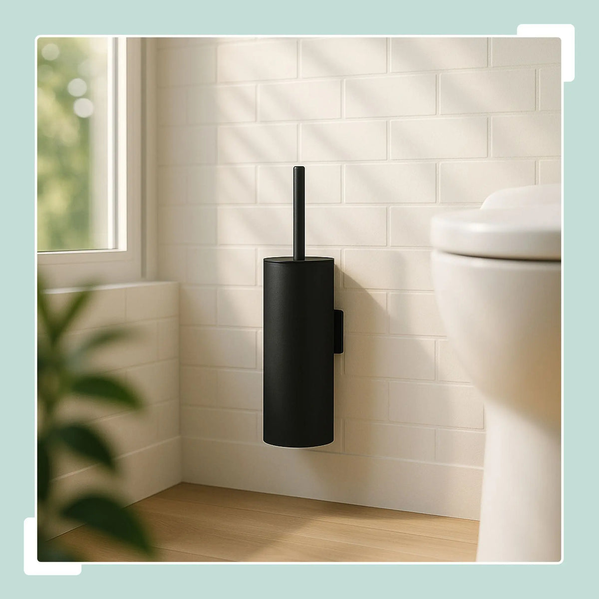 Toilettenbürste zur Wandmontage Schwarz-Silber von Relaxdays