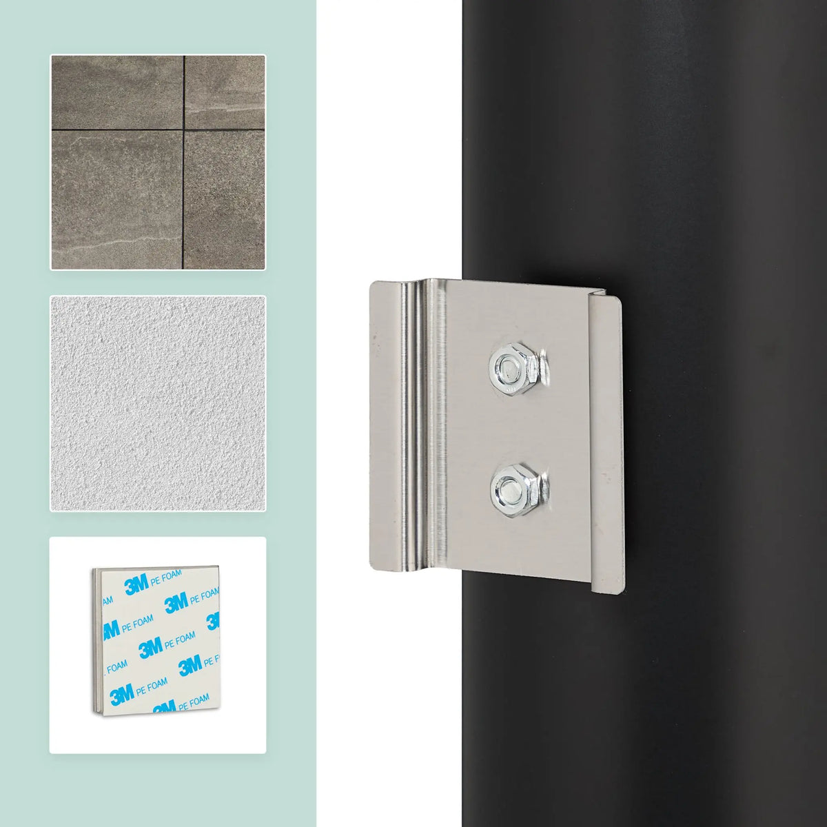 Toilettenbürste zur Wandmontage Schwarz-Silber von Relaxdays