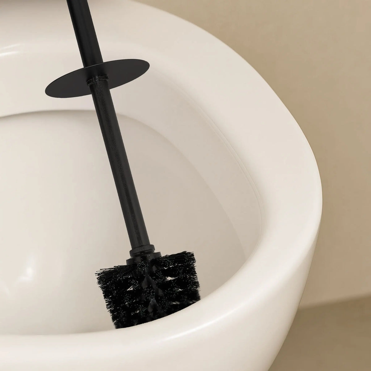 Toilettenbürste zur Wandmontage Schwarz-Silber von Relaxdays
