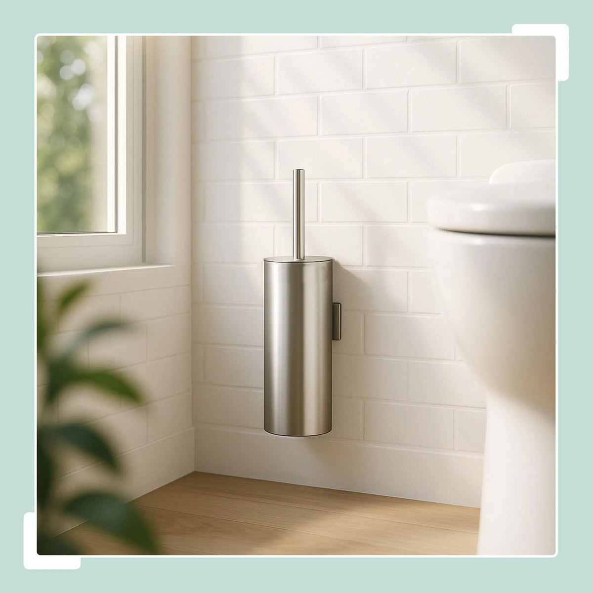 Toilettenbürste zur Wandmontage Schwarz-Silber von Relaxdays