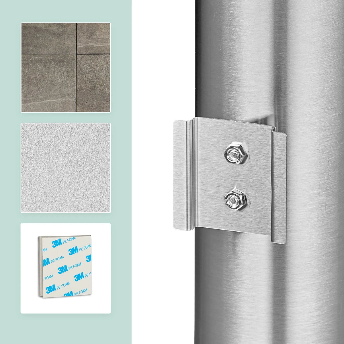 Toilettenbürste zur Wandmontage Schwarz-Silber von Relaxdays