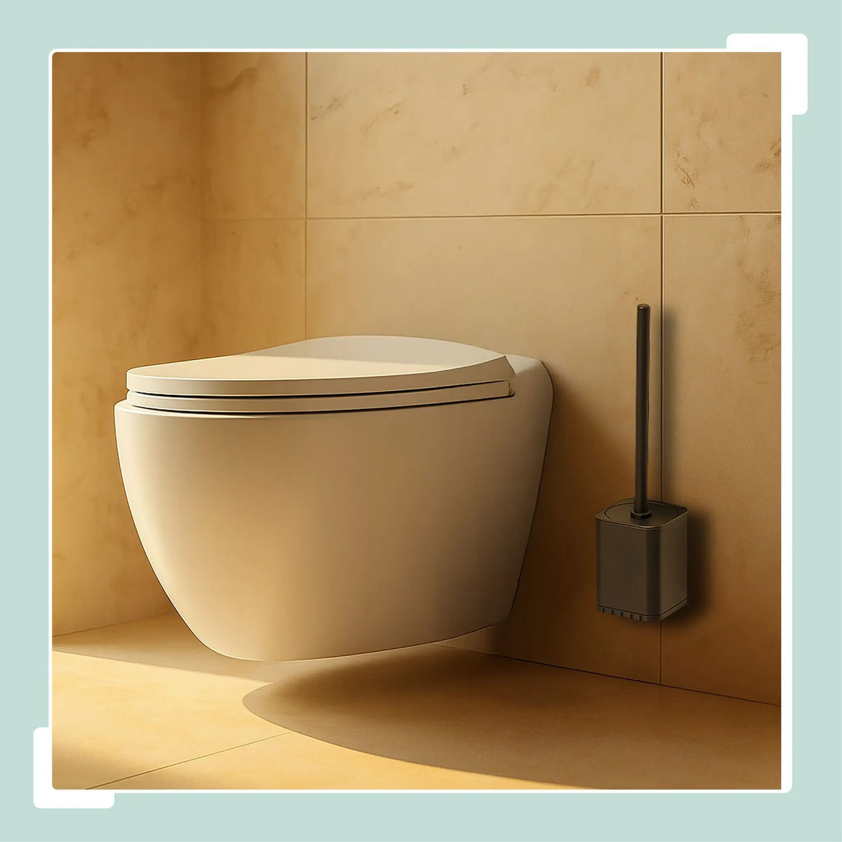 Flache Toilettenbürste zur Wandmontage Schwarz von Relaxdays