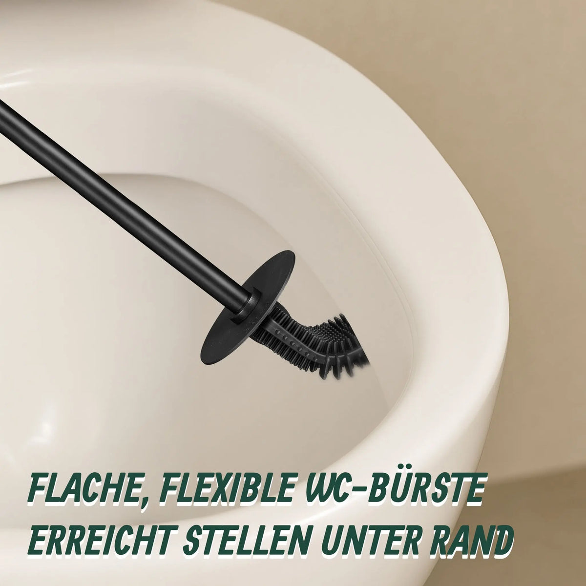 Flache Toilettenbürste zur Wandmontage Schwarz von Relaxdays