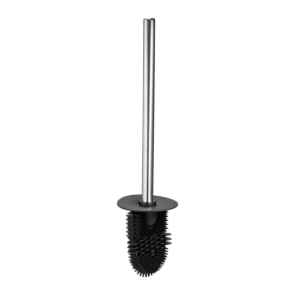 Flache Toilettenbürste zur Wandmontage Schwarz-Silber von Relaxdays