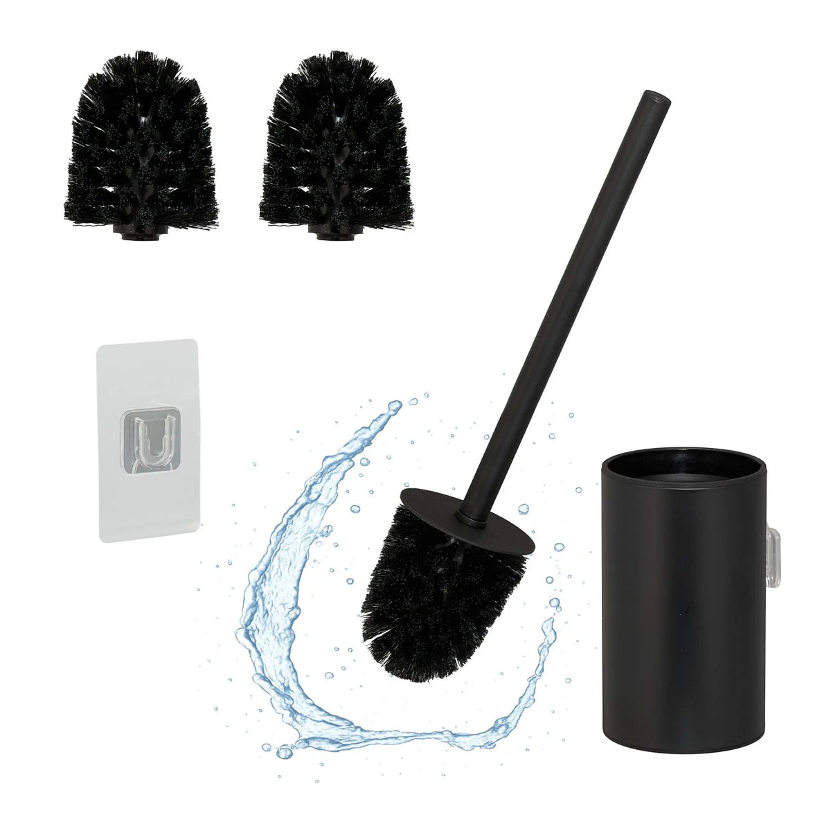 Toilettenbürste zur Wandmontage Schwarz von Relaxdays
