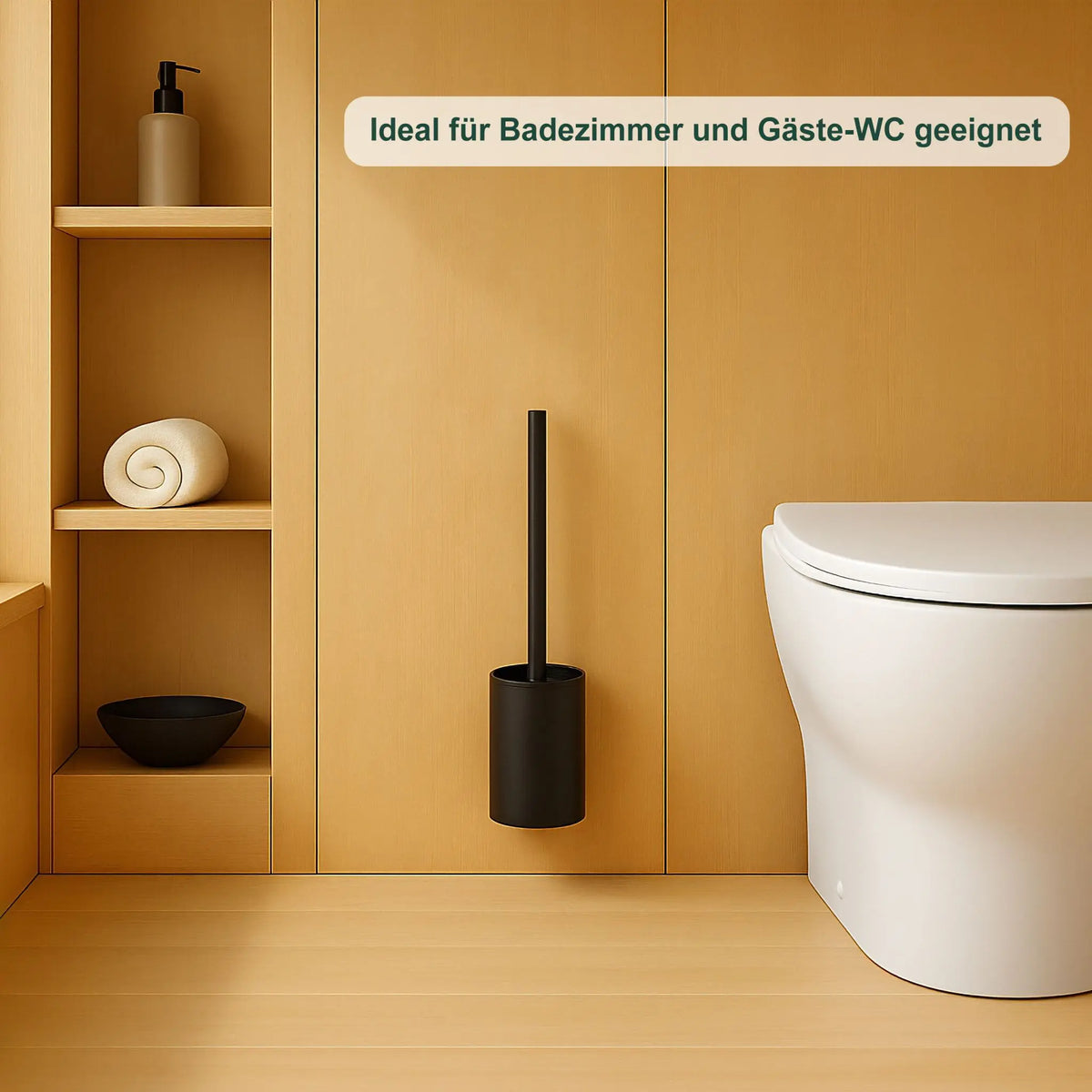Toilettenbürste zur Wandmontage Schwarz von Relaxdays