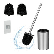 Toilettenbürste zur Wandmontage Schwarz-Silber von Relaxdays