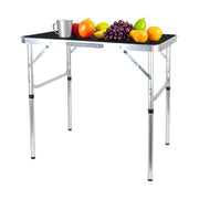 Campingtisch klappbar & höhenverstellbar Schwarz-Silber von Relaxdays