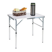 Campingtisch klappbar & höhenverstellbar Weiss-Silber von Relaxdays
