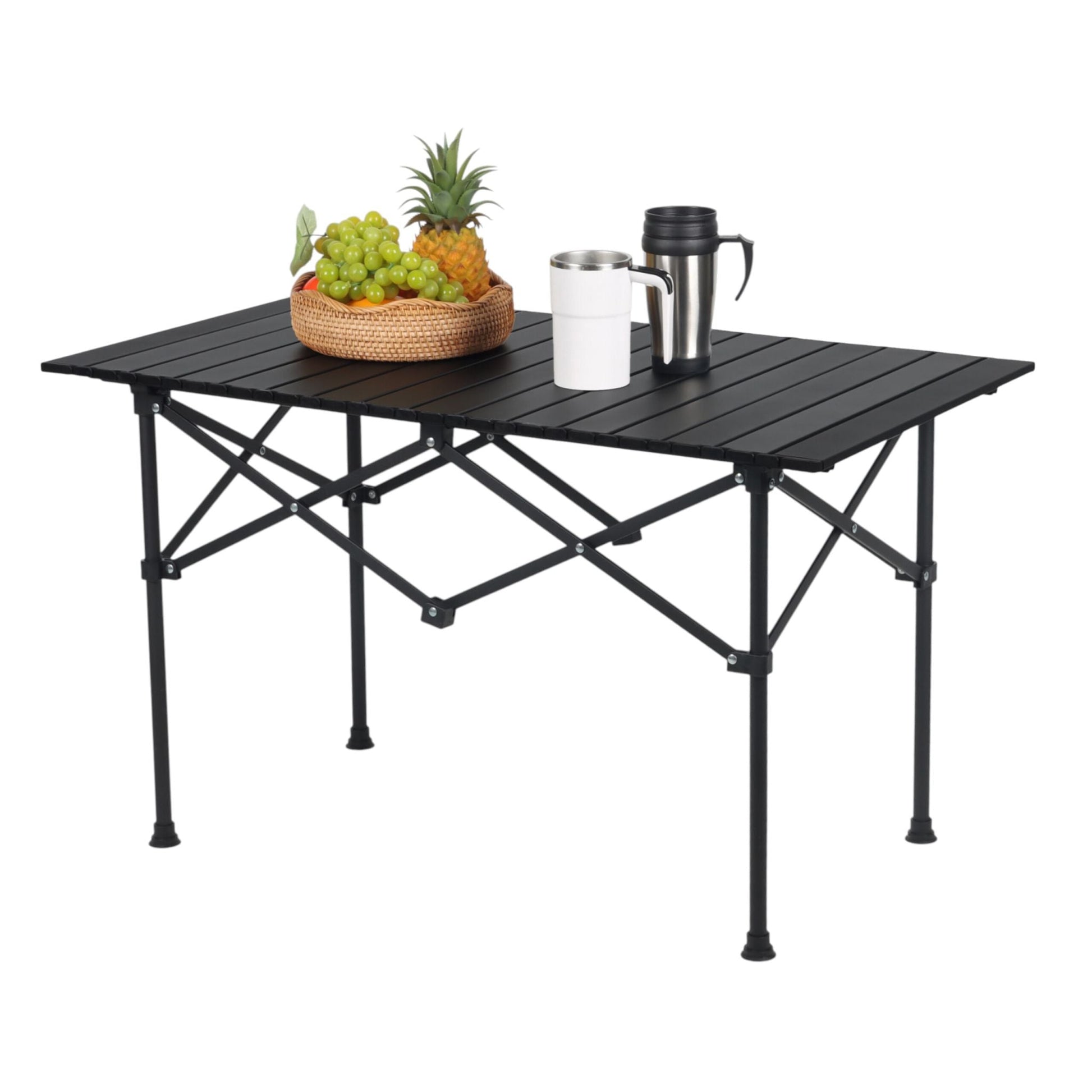 Faltbarer Campingtisch Stahl Schwarz von Relaxdays