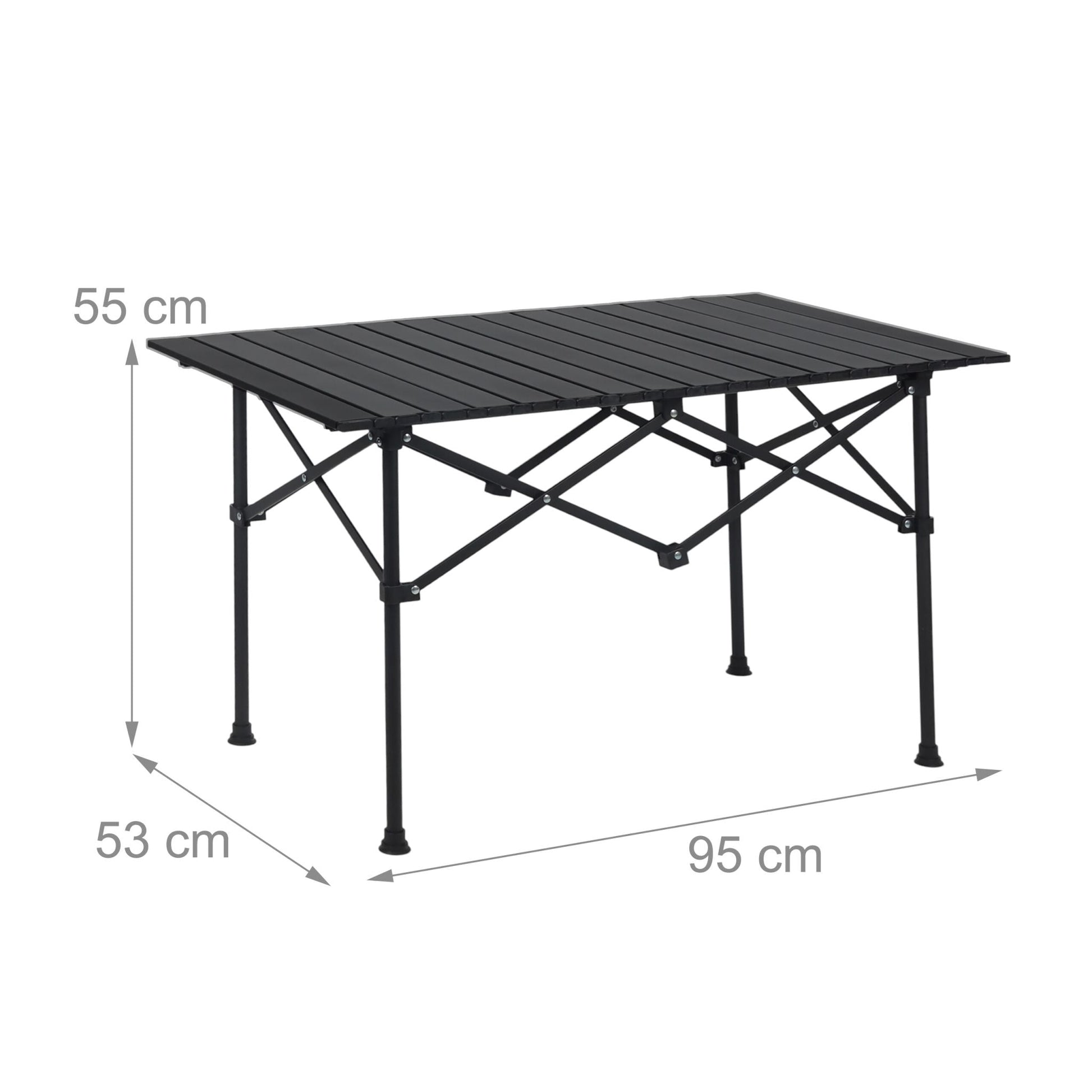 Faltbarer Campingtisch Stahl Schwarz von Relaxdays