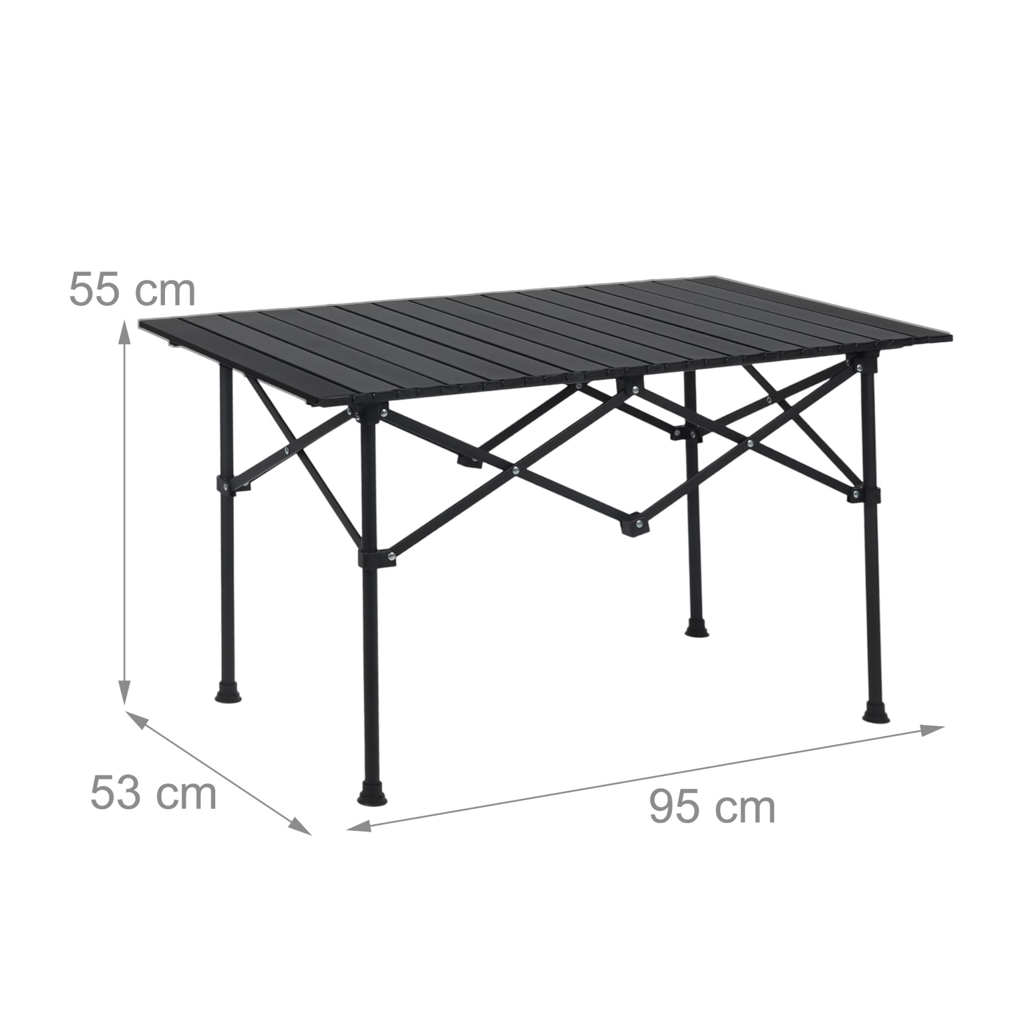 Faltbarer Campingtisch Stahl Schwarz von Relaxdays