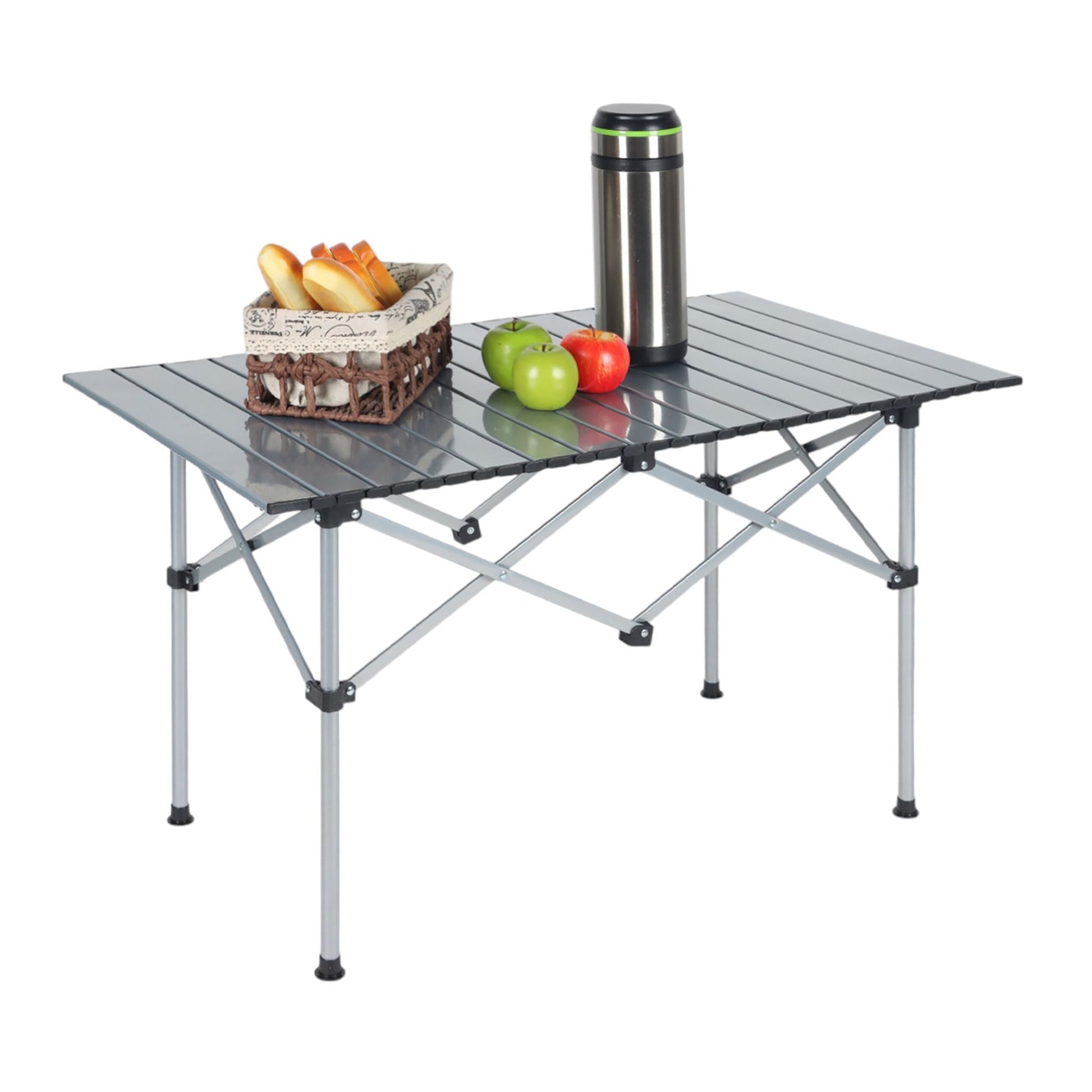 Faltbarer Campingtisch Stahl Silber von Relaxdays