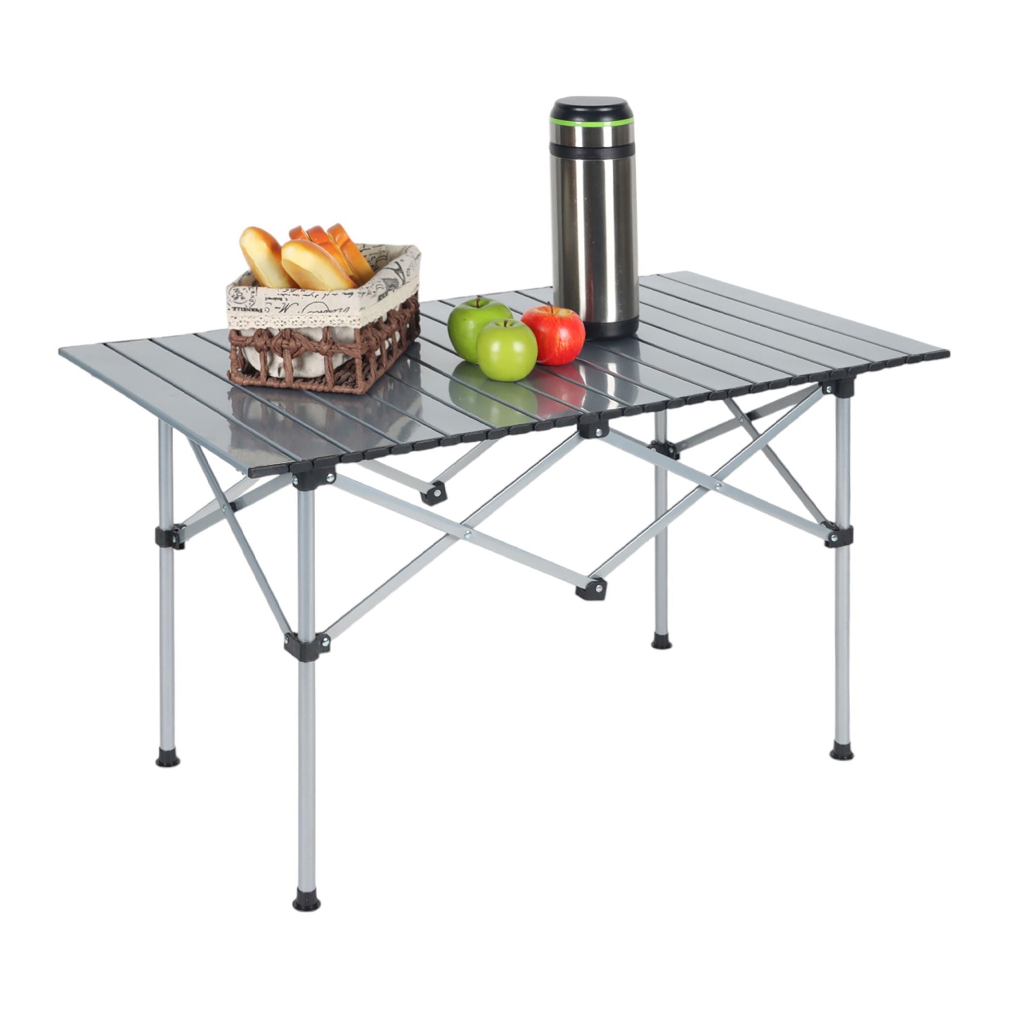 Faltbarer Campingtisch Stahl Silber von Relaxdays