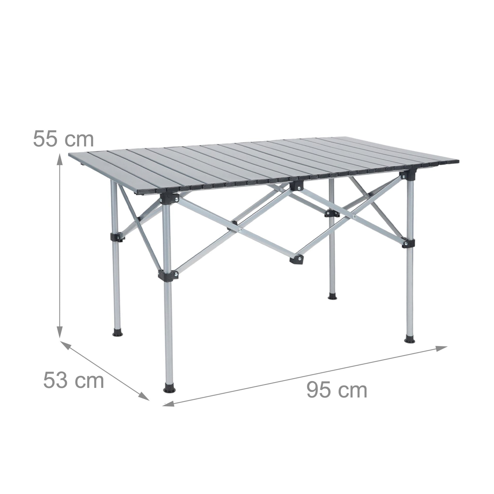 Faltbarer Campingtisch Stahl Silber von Relaxdays