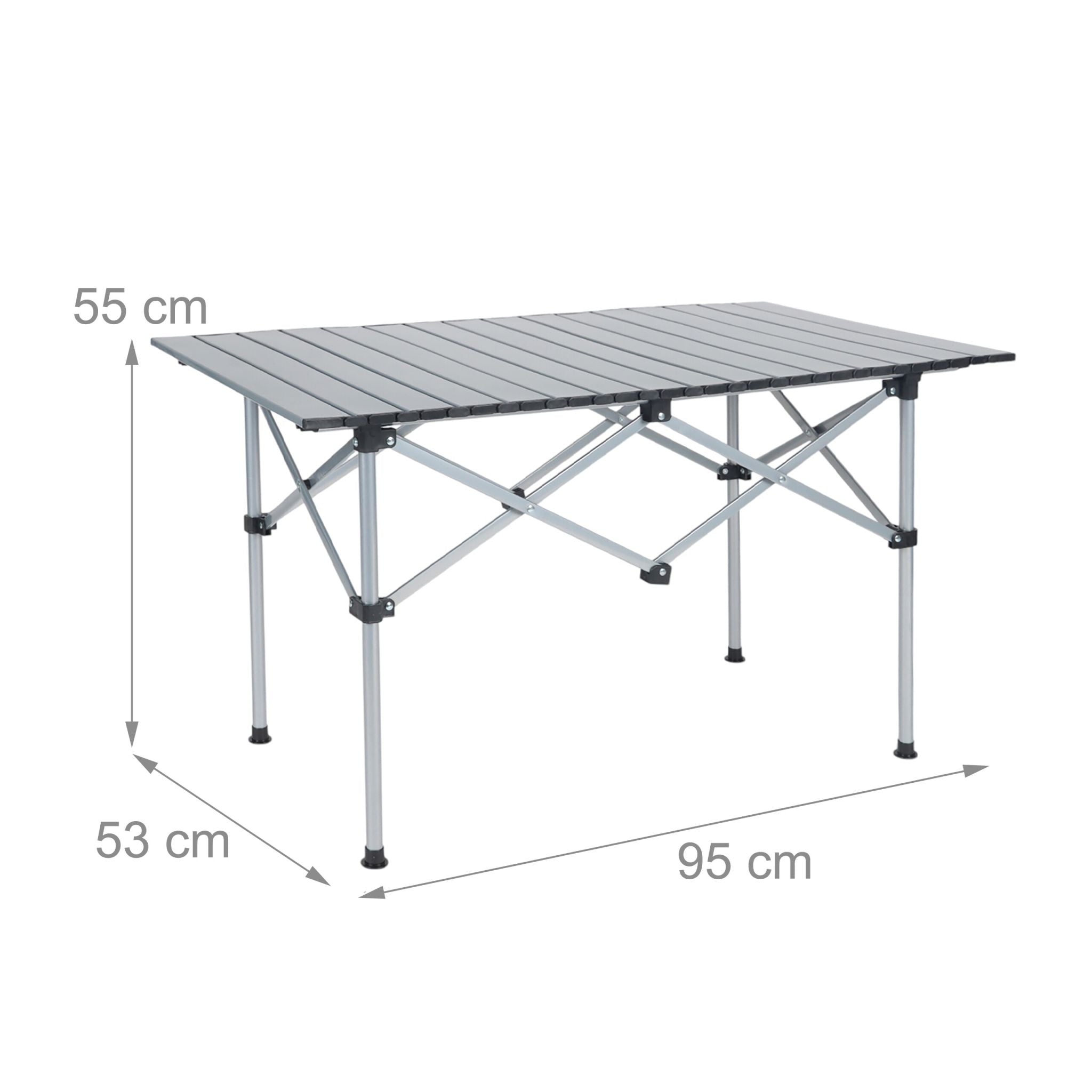 Faltbarer Campingtisch Stahl Silber von Relaxdays