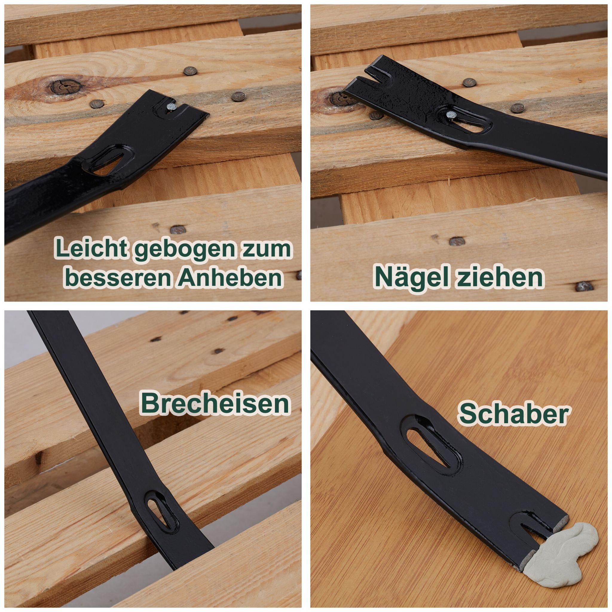 Brecheisen 2-tlg. Set Schwarz von Relaxdays