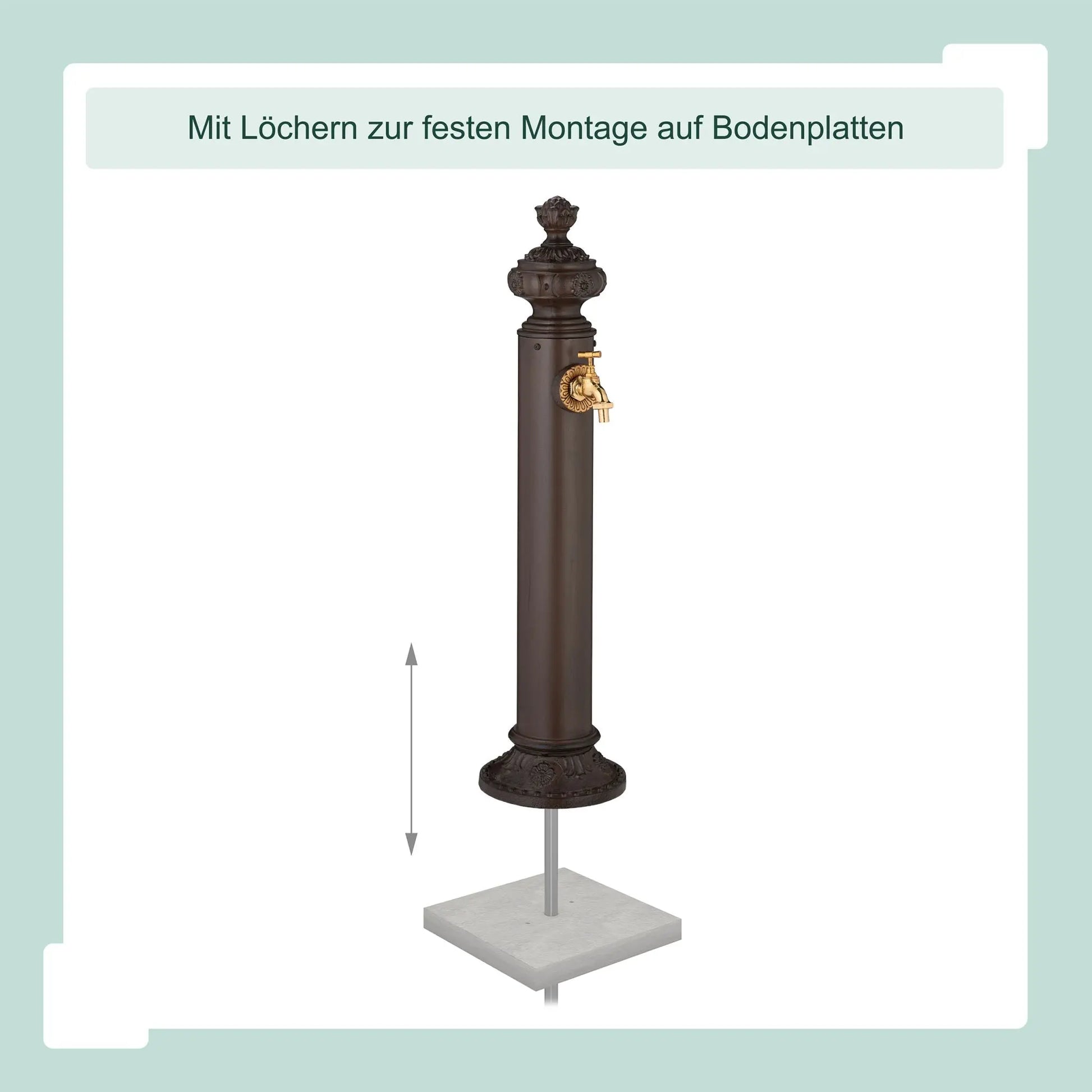 Standbrunnen antik 87cm Braun-Gold von Relaxdays