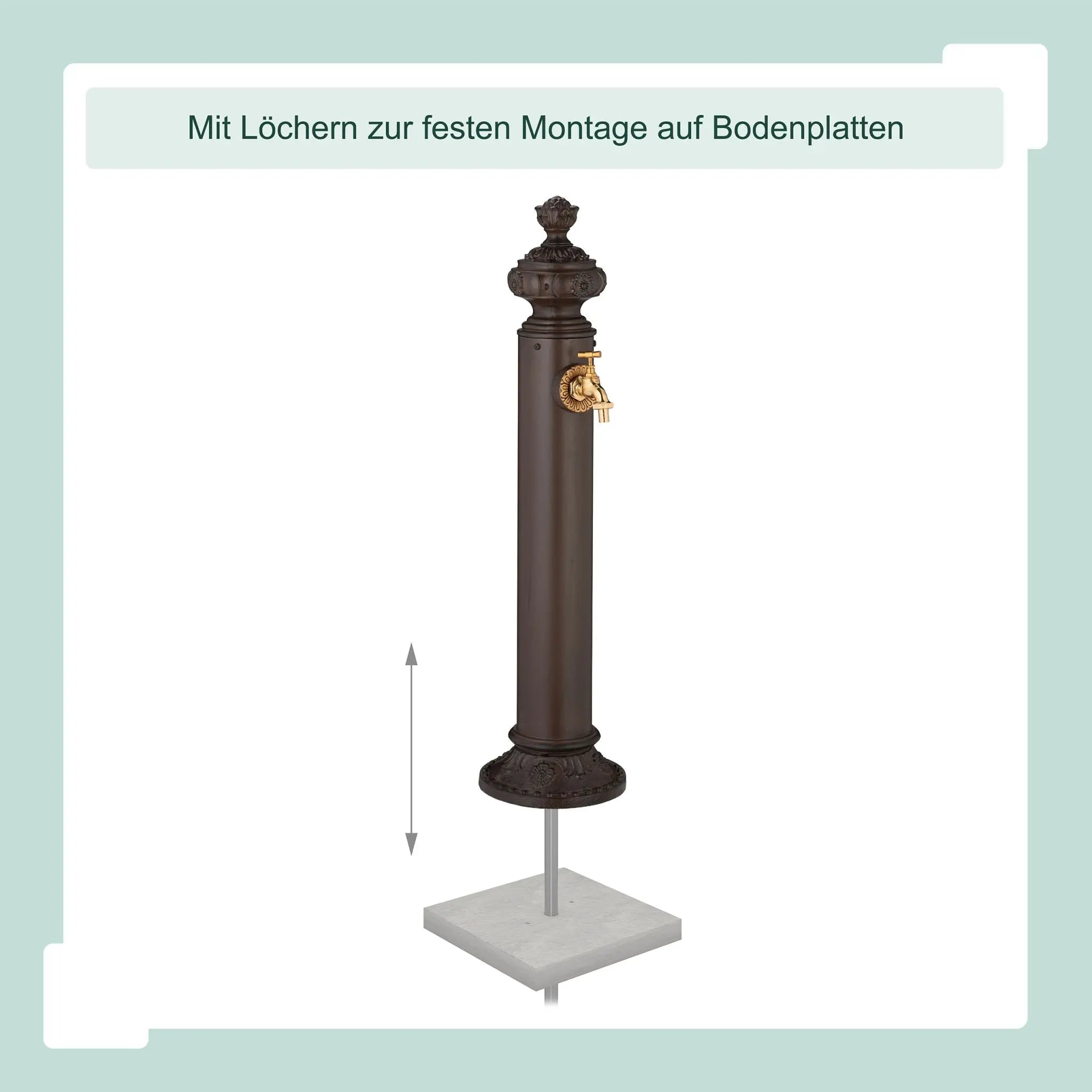 Standbrunnen antik 87cm Braun-Gold von Relaxdays
