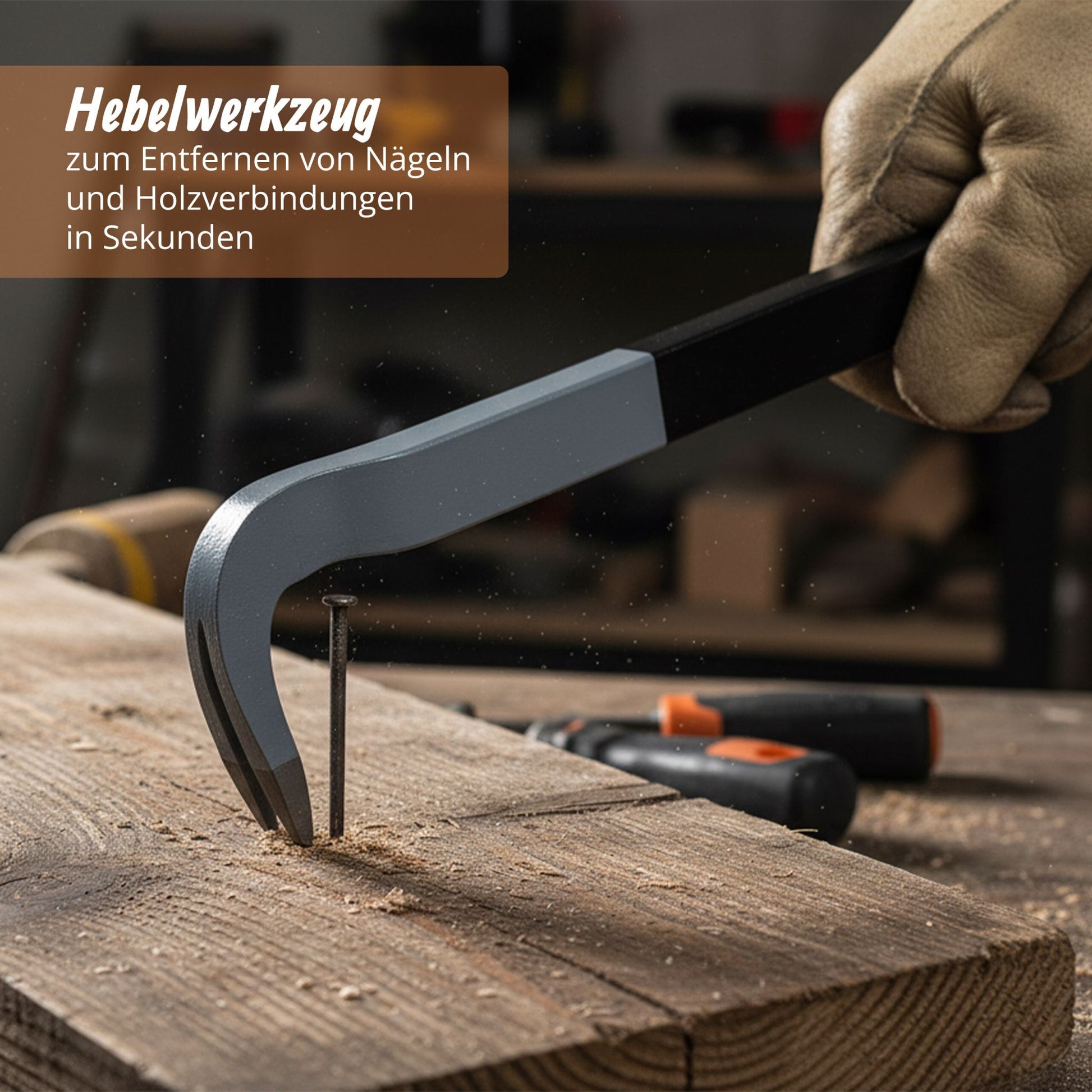 Brecheisen 4-tlg. Set flach Schwarz-Grau von Relaxdays